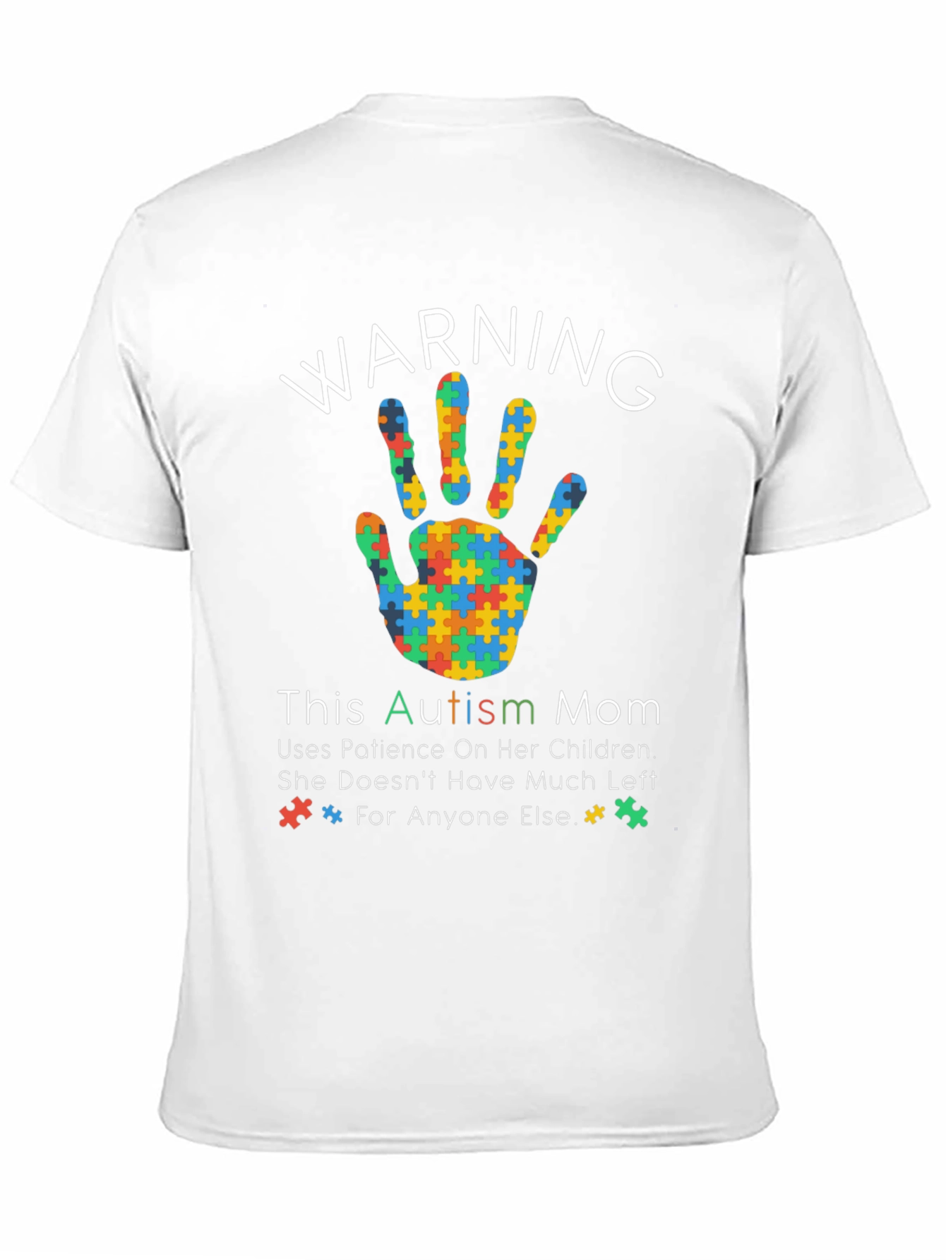 Black Autism Mom Warning T-Shirt view 11