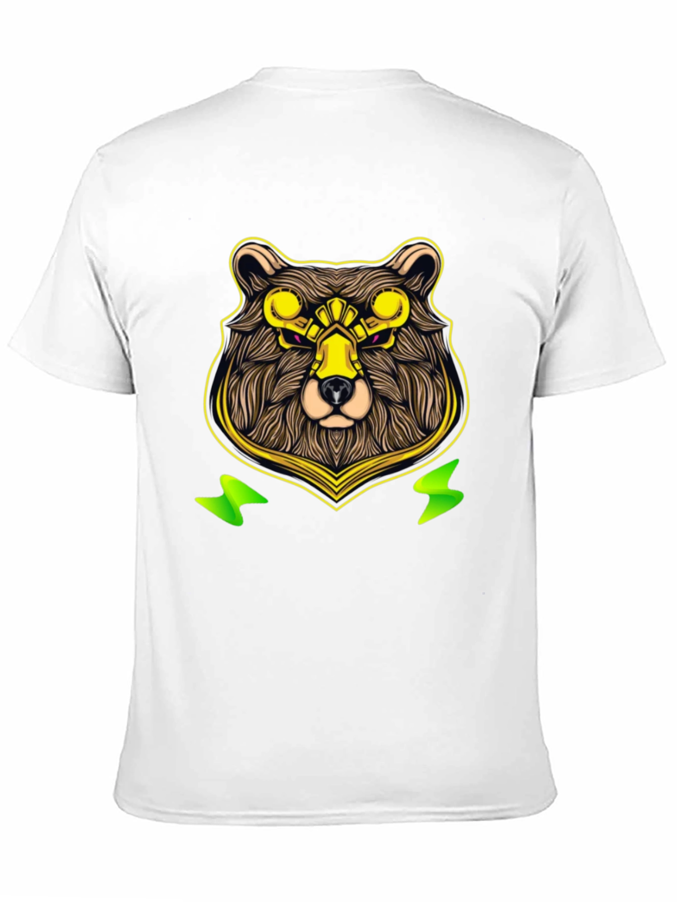 Black Cyber Bear Graphic Tee - Cool Animal Print view 11
