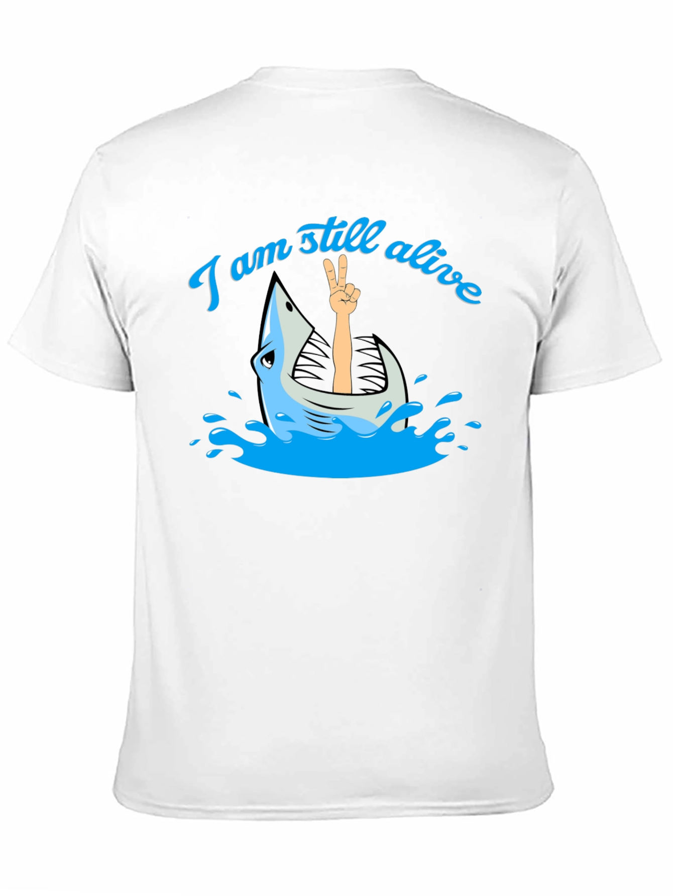 Black I Am Still Alive Shark T-Shirt - Novelty Graphic Tee view 11
