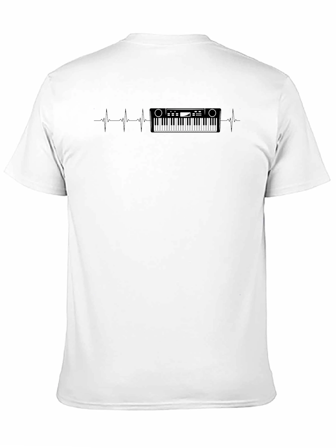 Black Keyboard Heartbeat T-Shirt - Music Lover Tee view 11