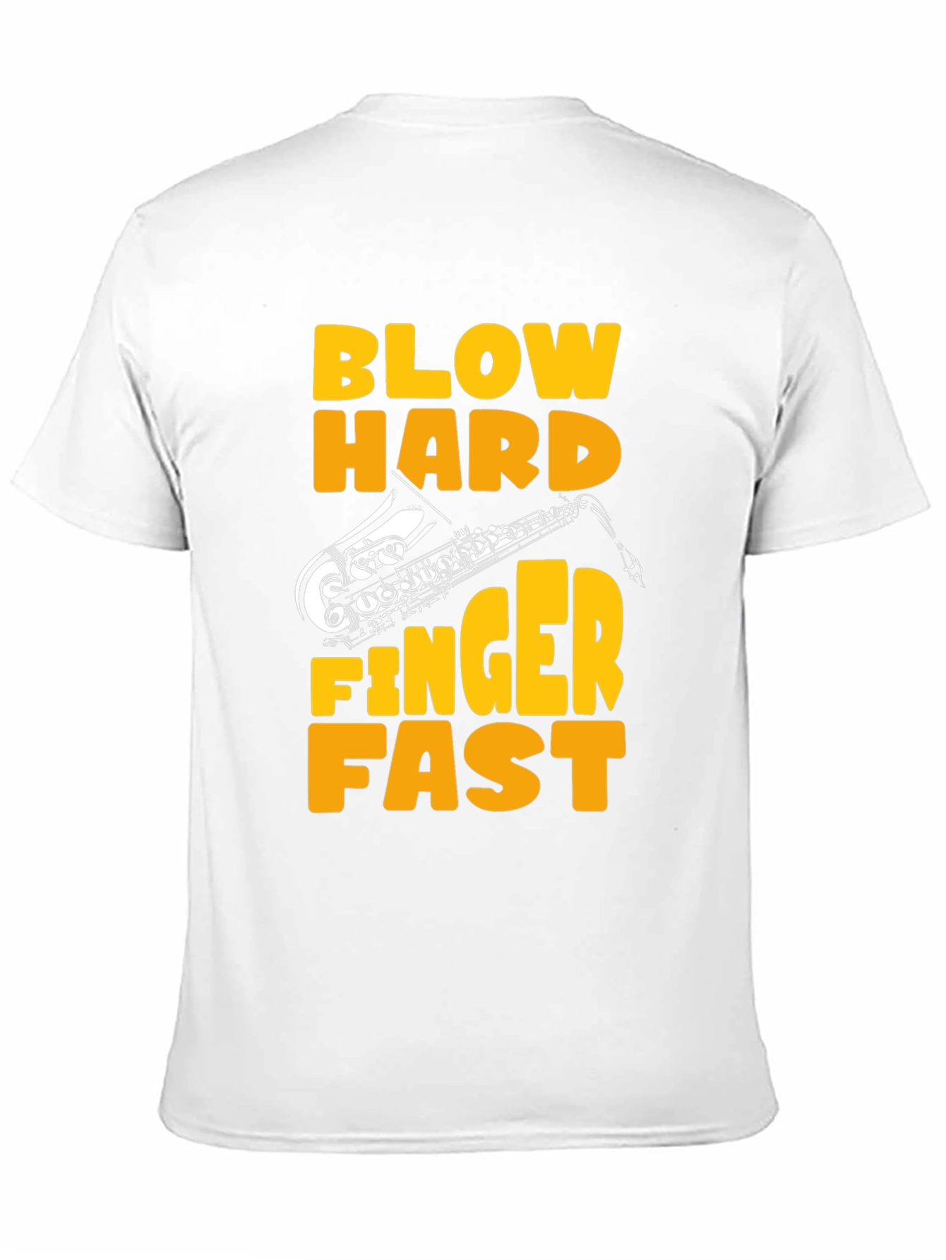 Black Blow Hard Finger Fast Saxophone Graphic Tee view 11