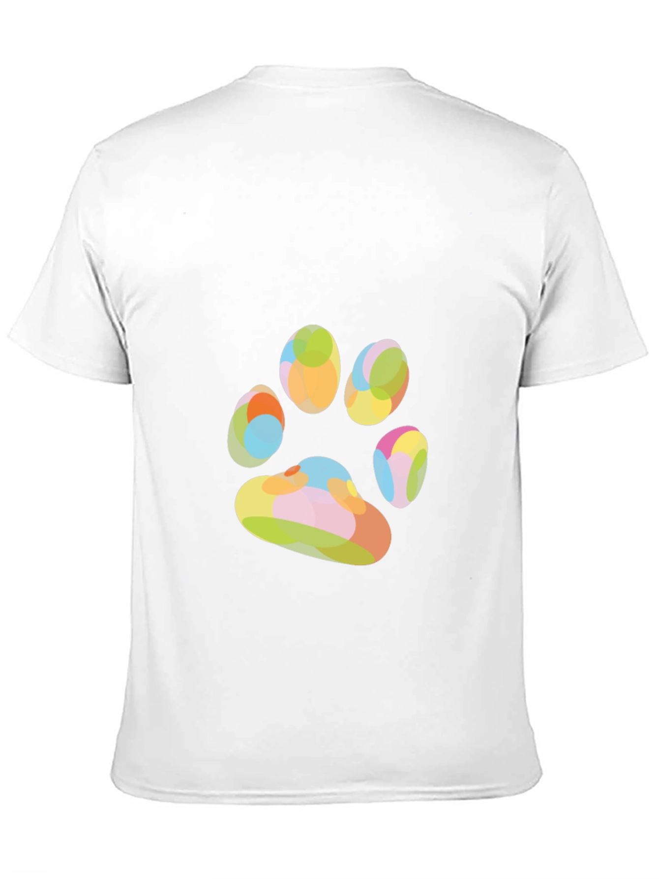 Black Colorful Paw Print Graphic T-Shirt view 11
