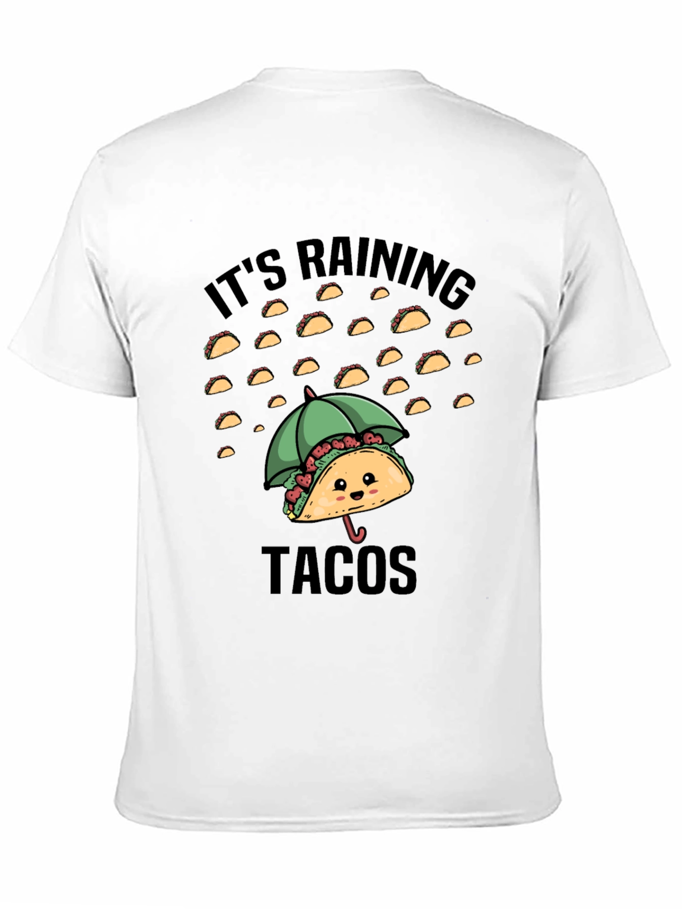 Black It's Raining Tacos Graphic Tee - Funny Foodie Shirt view 11