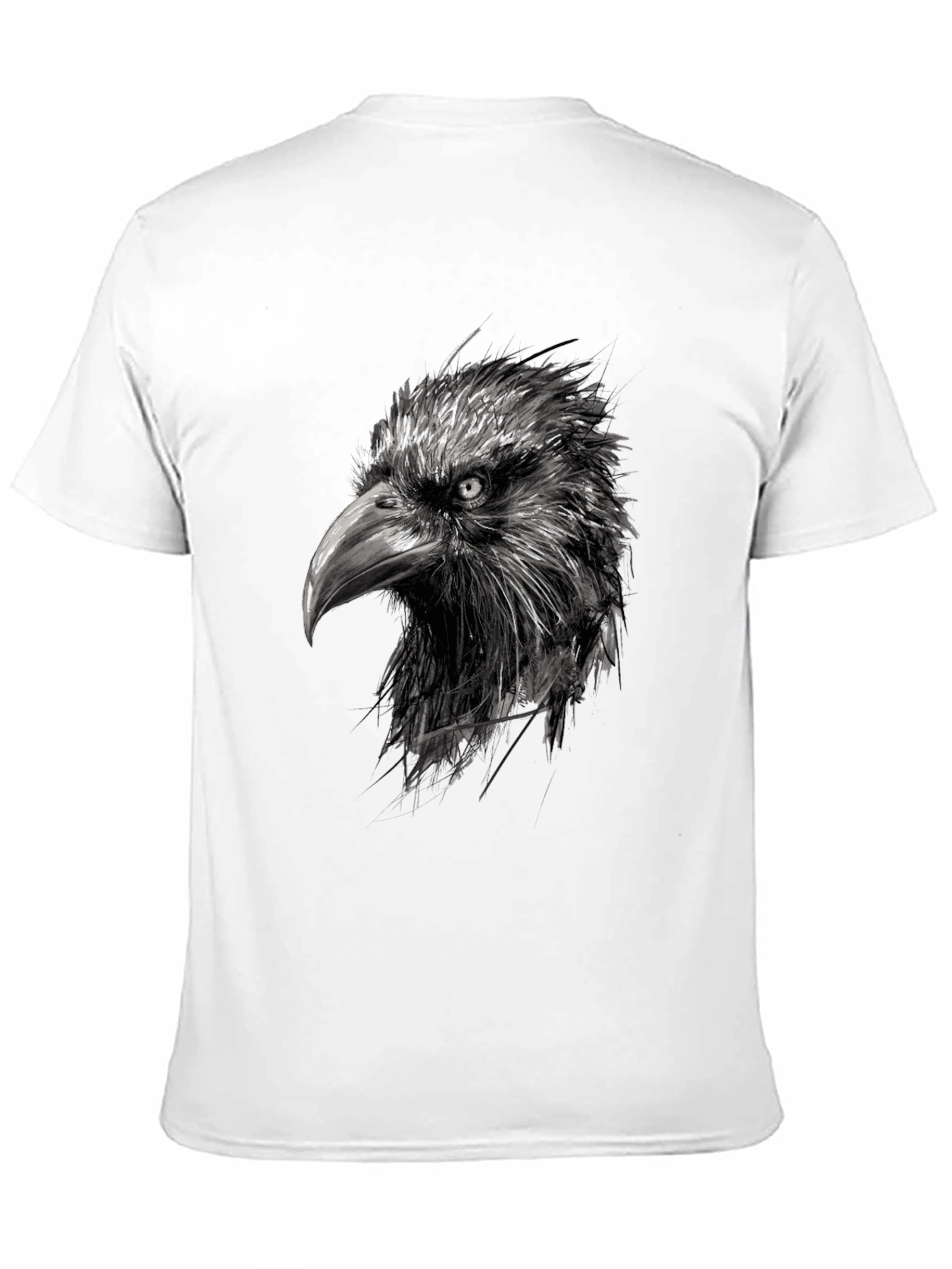Black Raven Head Graphic Black T-Shirt view 11