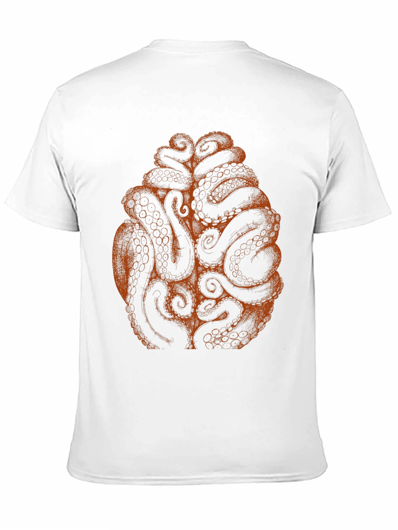 Black Octopus Tentacle Brain Graphic Tee - Black view 11
