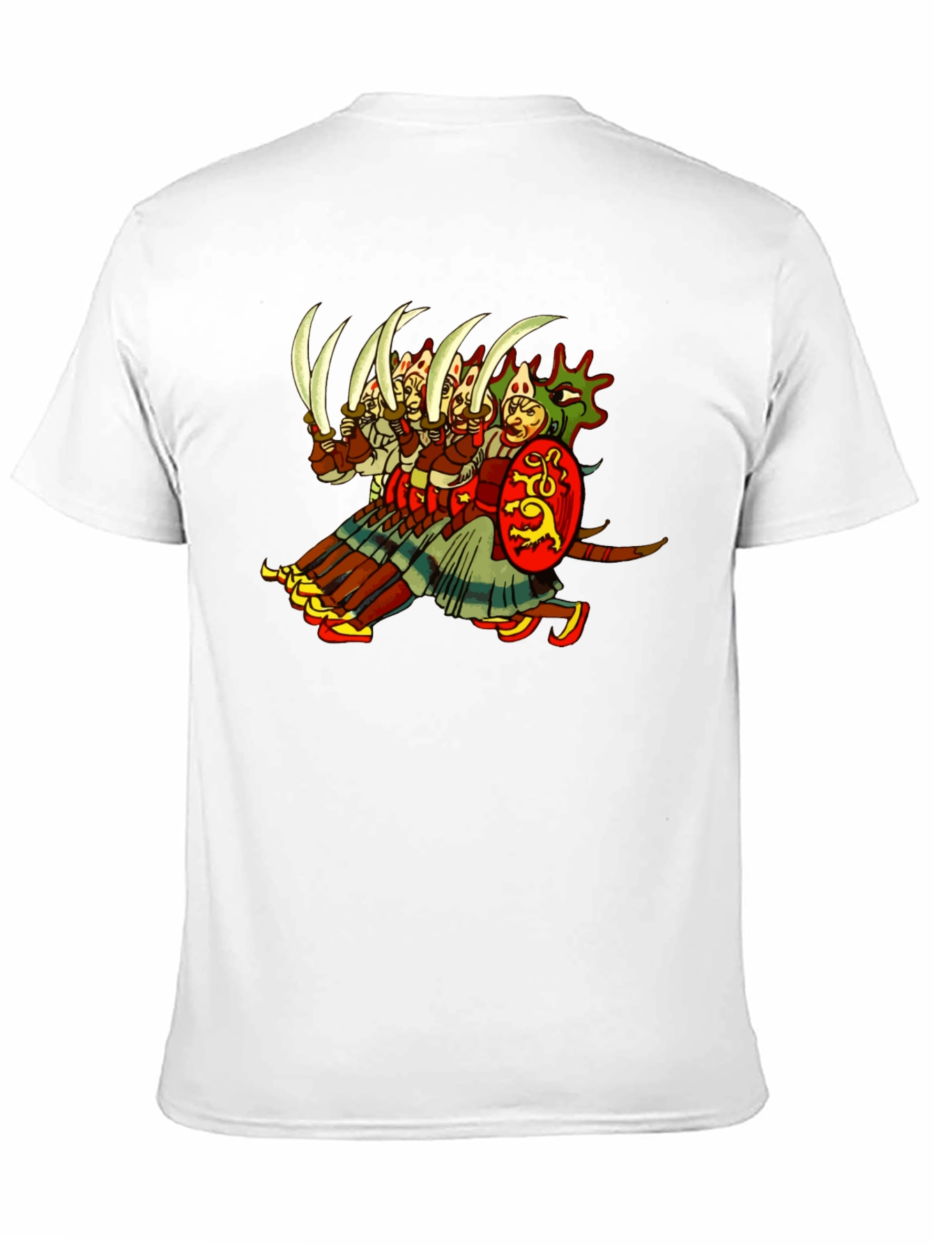 Black Medieval Warrior Graphic Tee - Black Cotton T-Shirt view 11