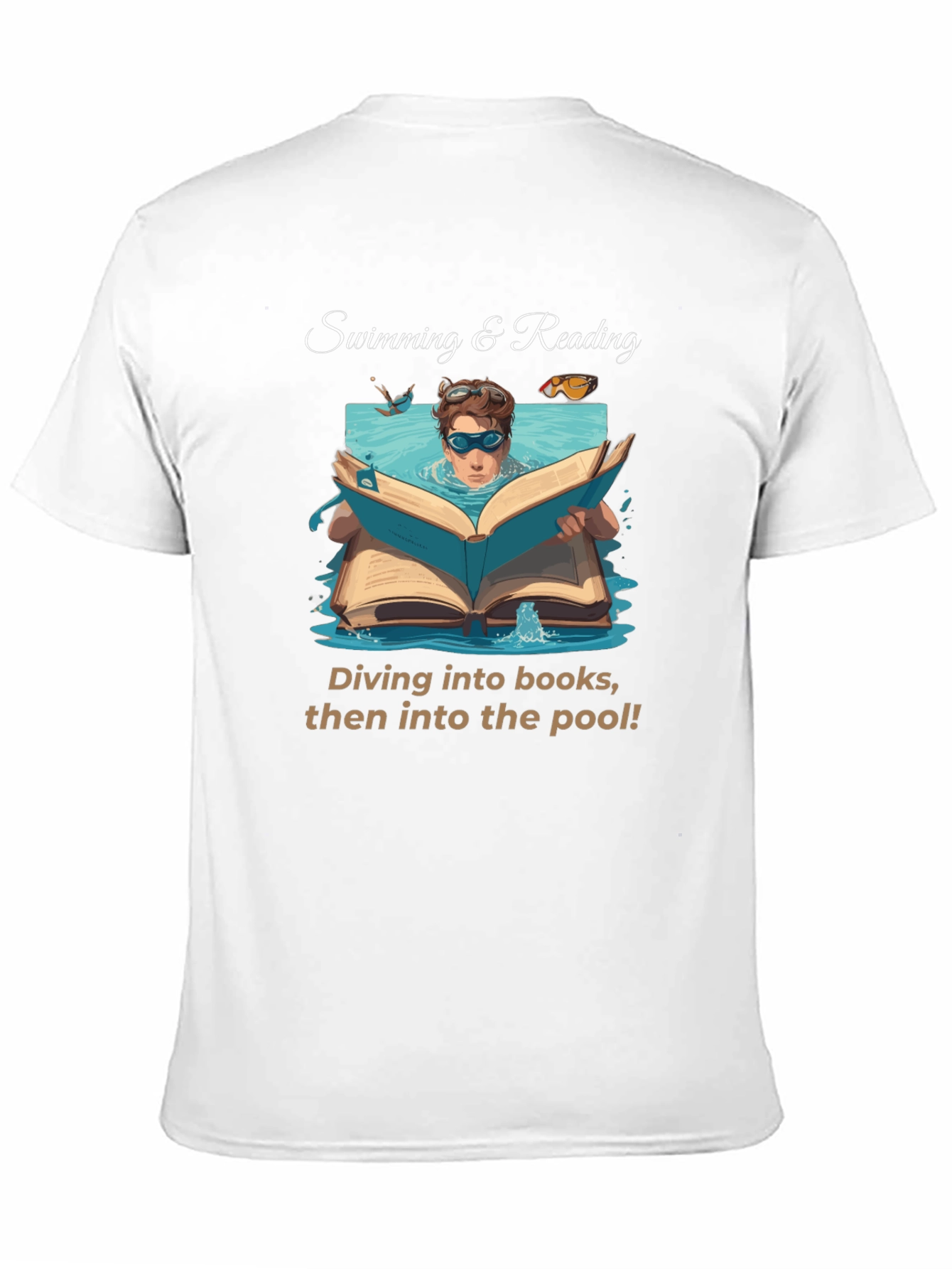 Black Swimming & Reading T-Shirt view 11