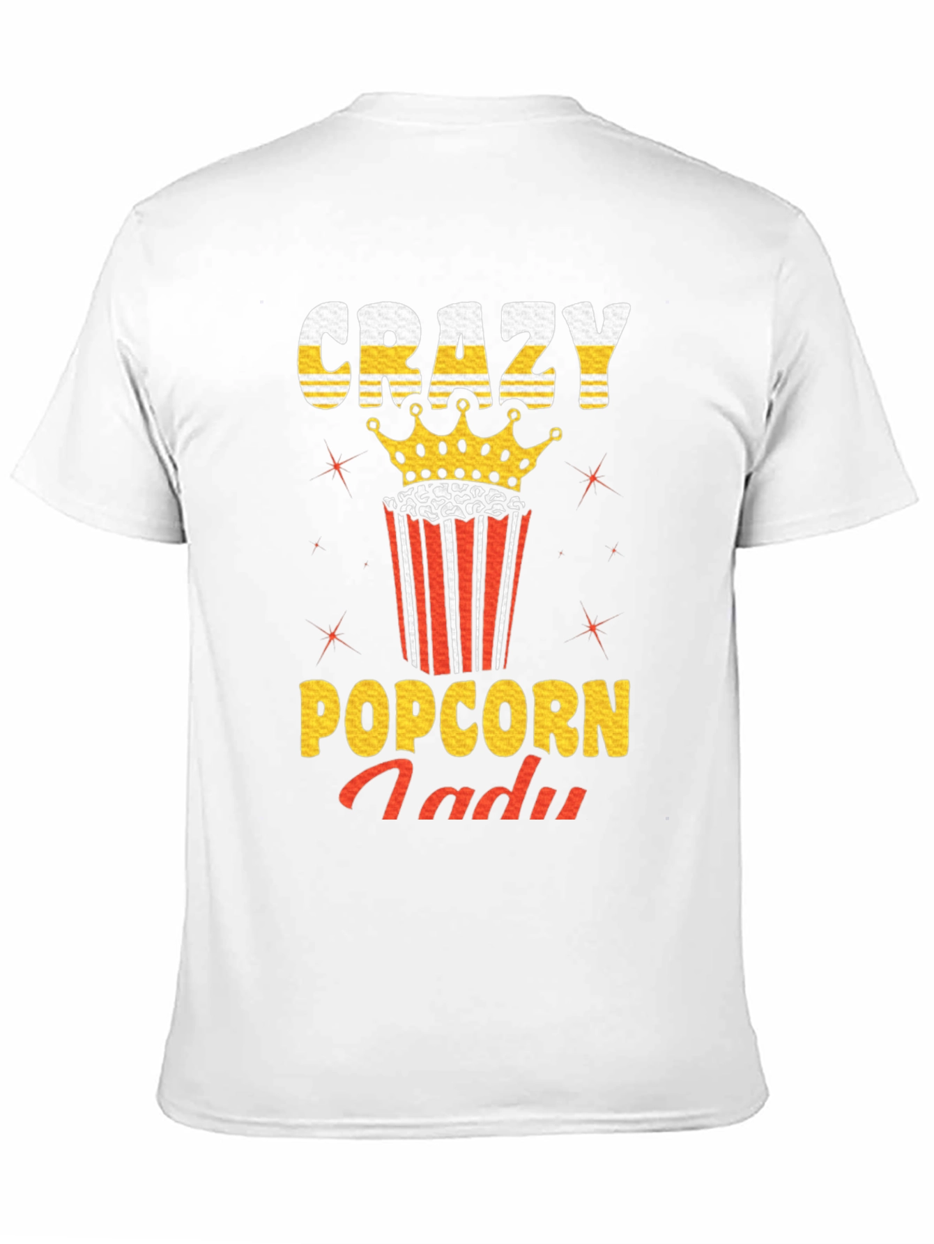 Black Crazy Popcorn Lady Graphic T-Shirt view 11
