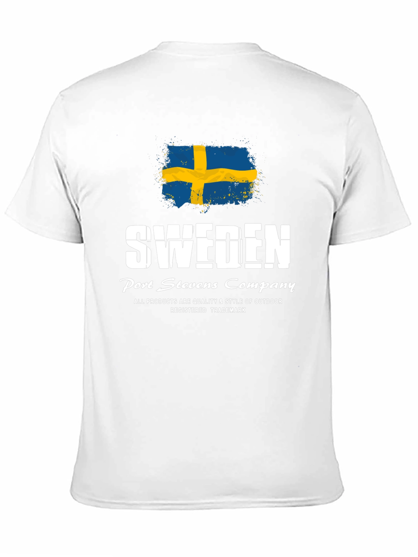 Sweden Flag Graphic Print Black T-Shirt - 11