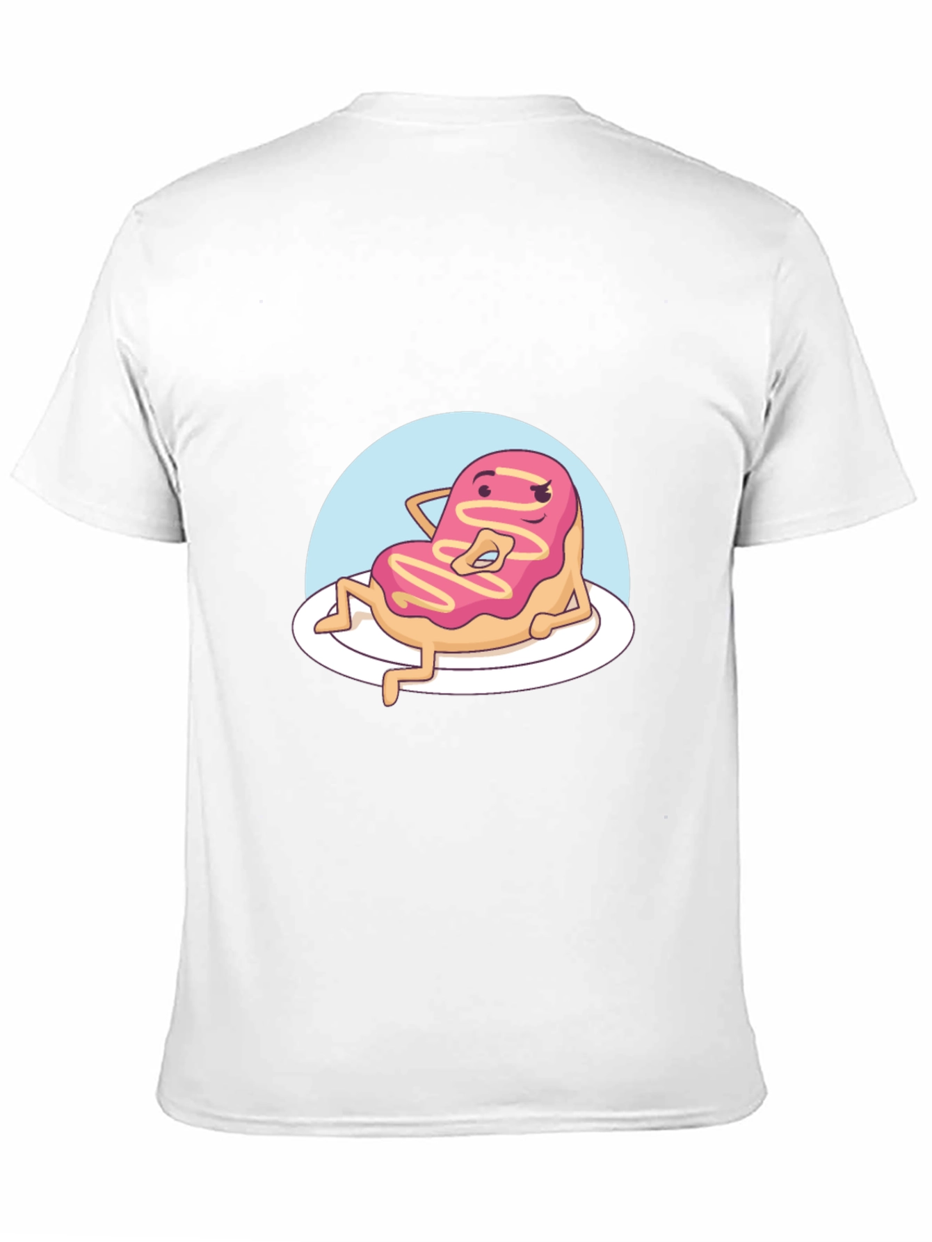 Black Funny Donut Cartoon T-Shirt - Black view 11