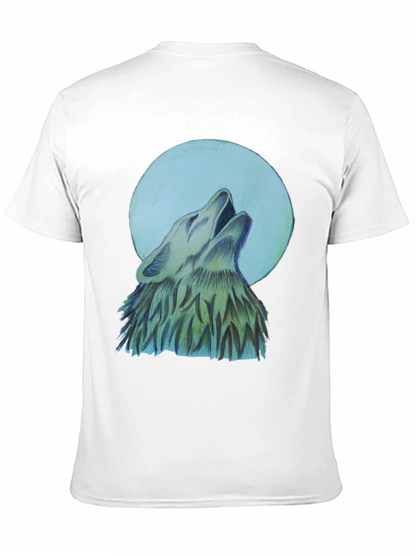 Black Wolf Howling at Moon Graphic T-Shirt view 11