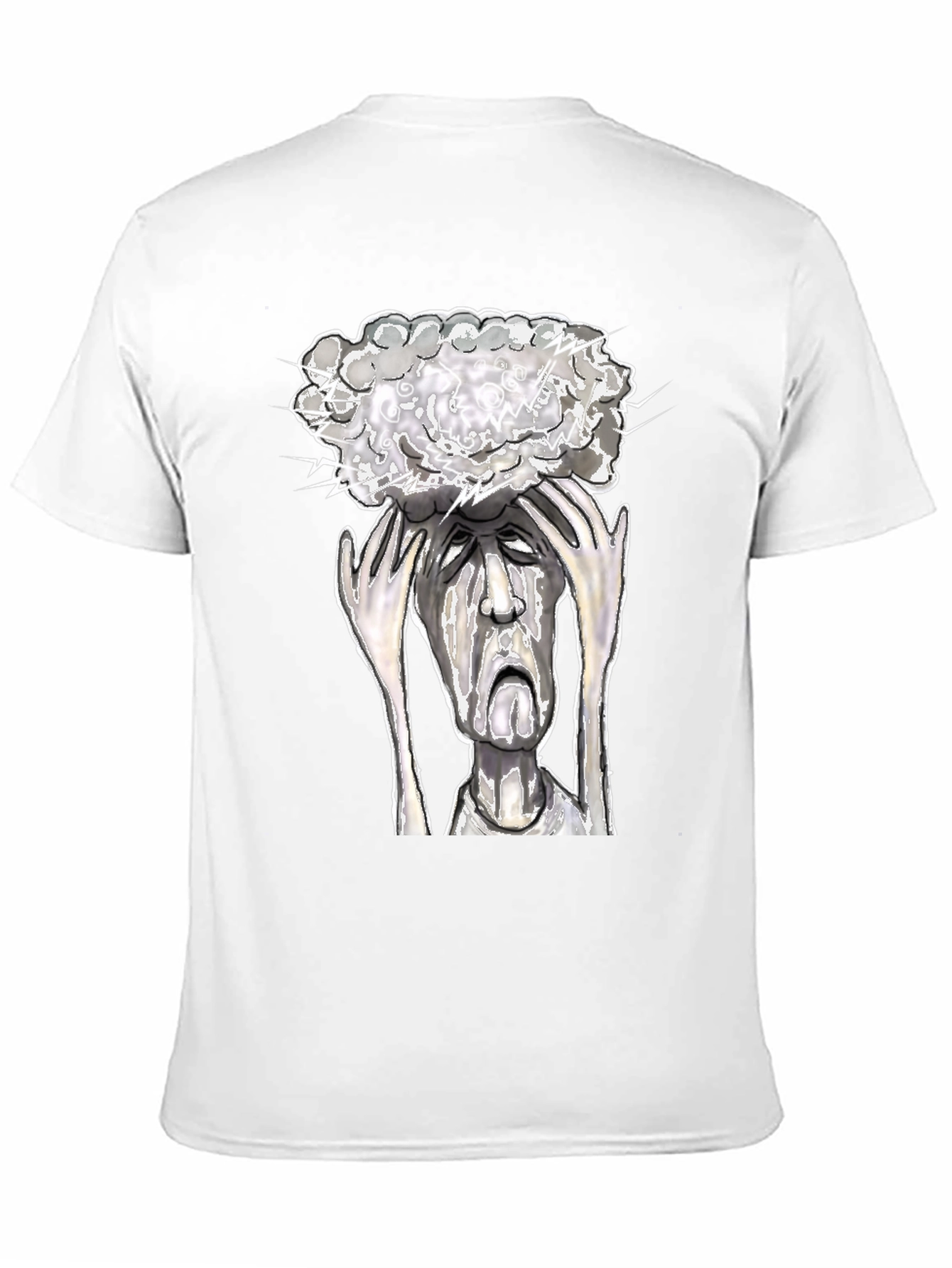 Black Mind Storm Tee: Overwhelmed Graphic T-Shirt view 11