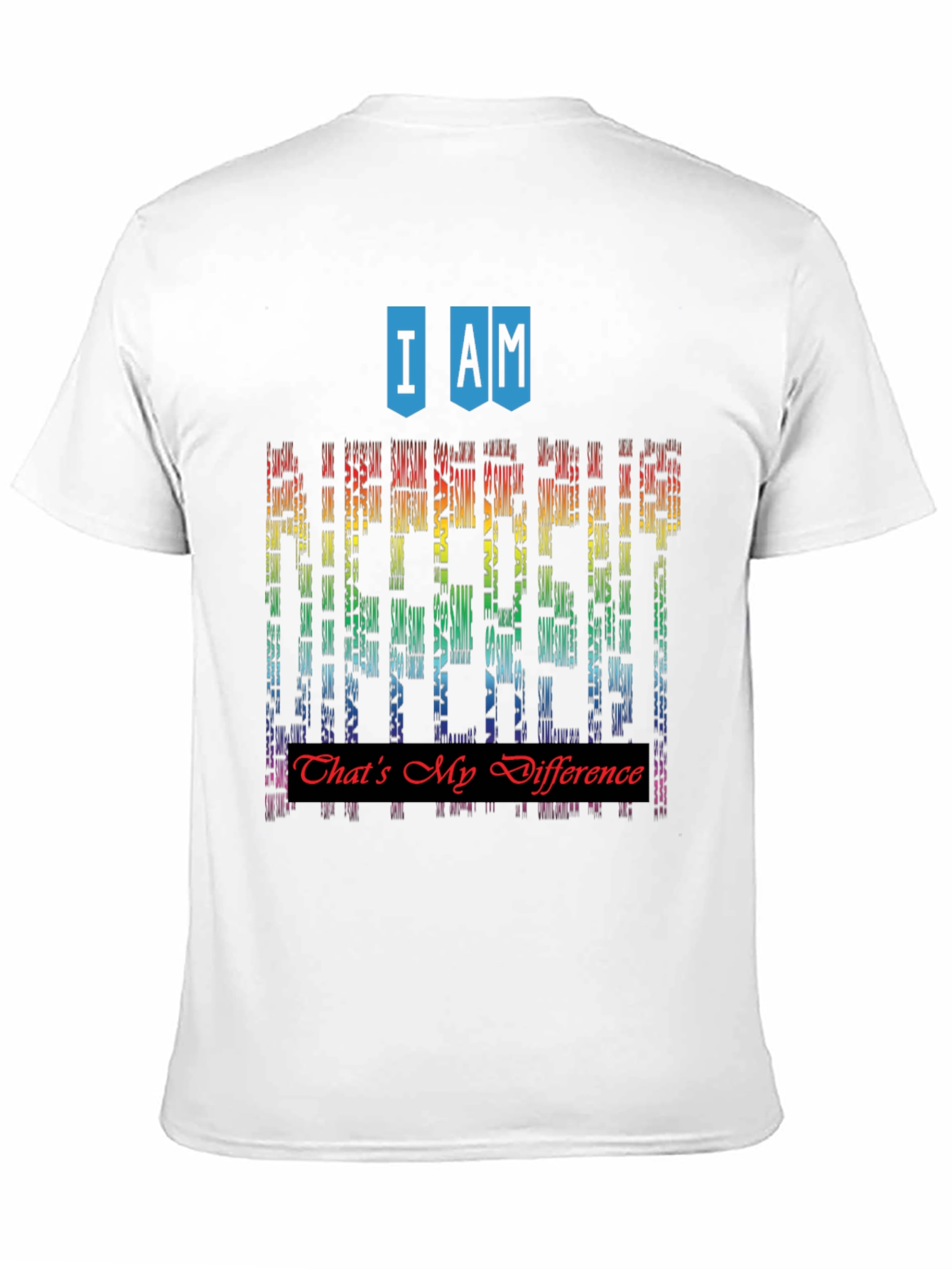 Black I Am Different Rainbow Graphic T-Shirt view 11
