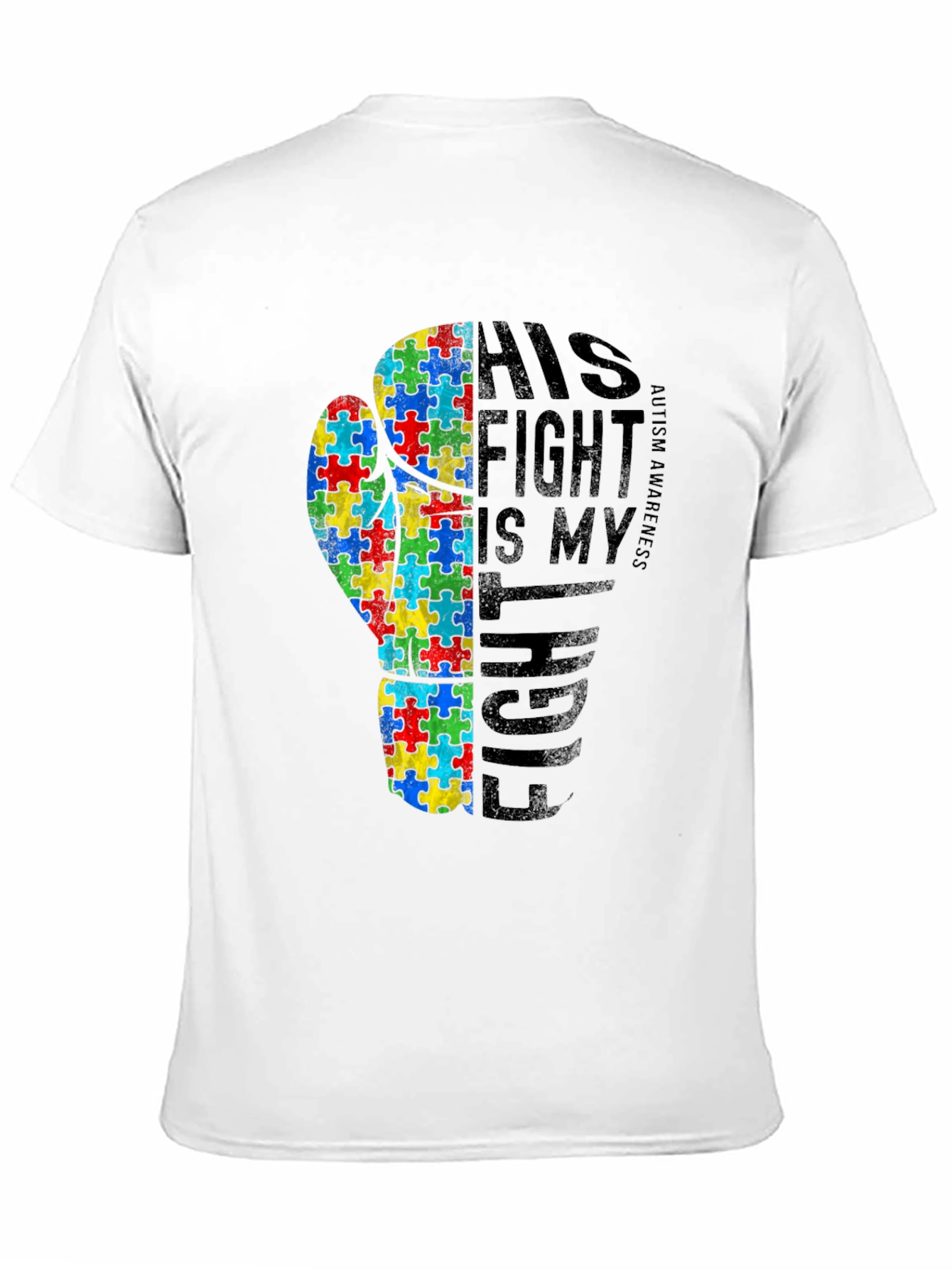 Black Autism Awareness Fight T-Shirt view 11