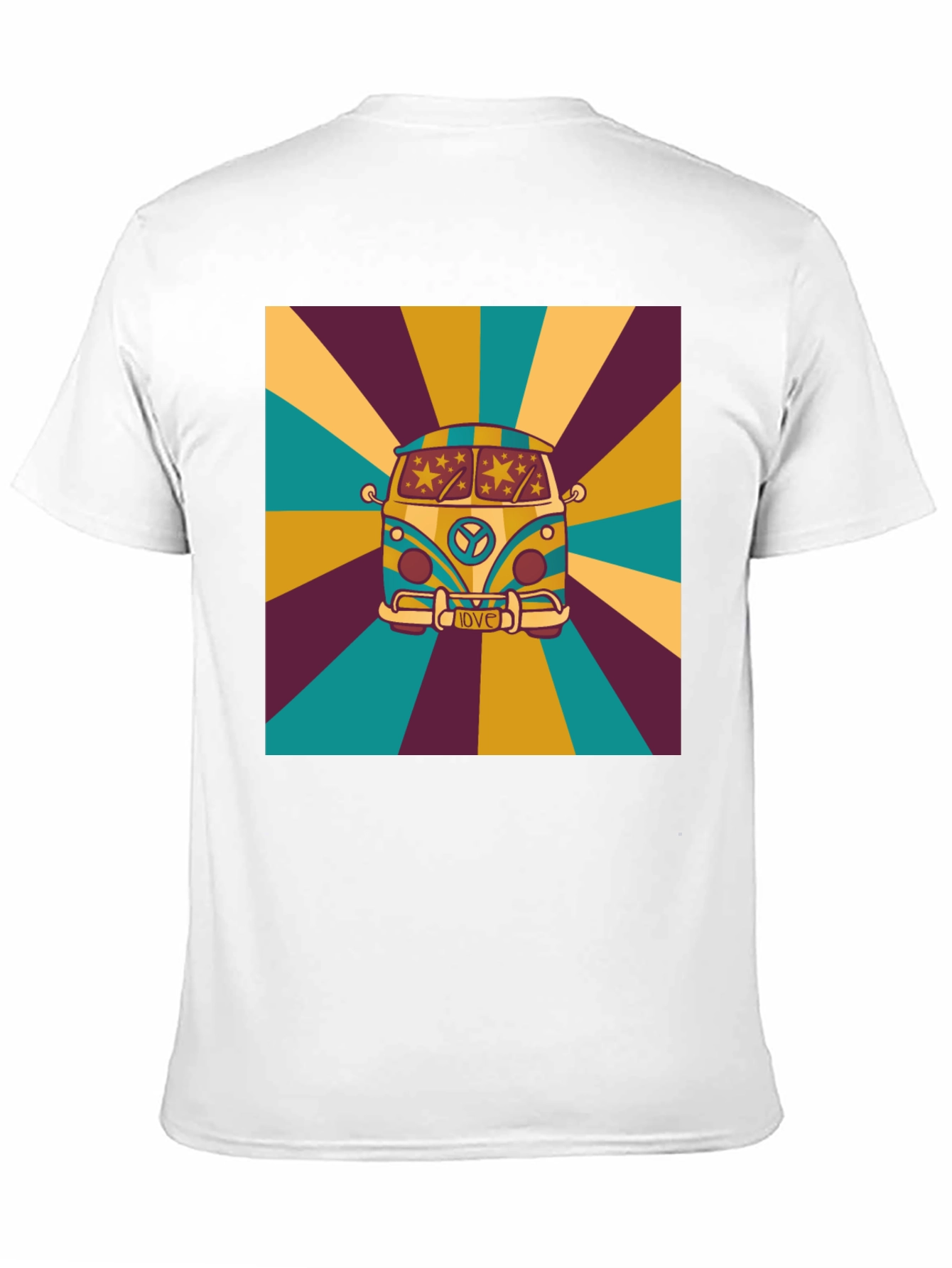 Black Retro Van Graphic Tee - Peace & Love Vibes view 11