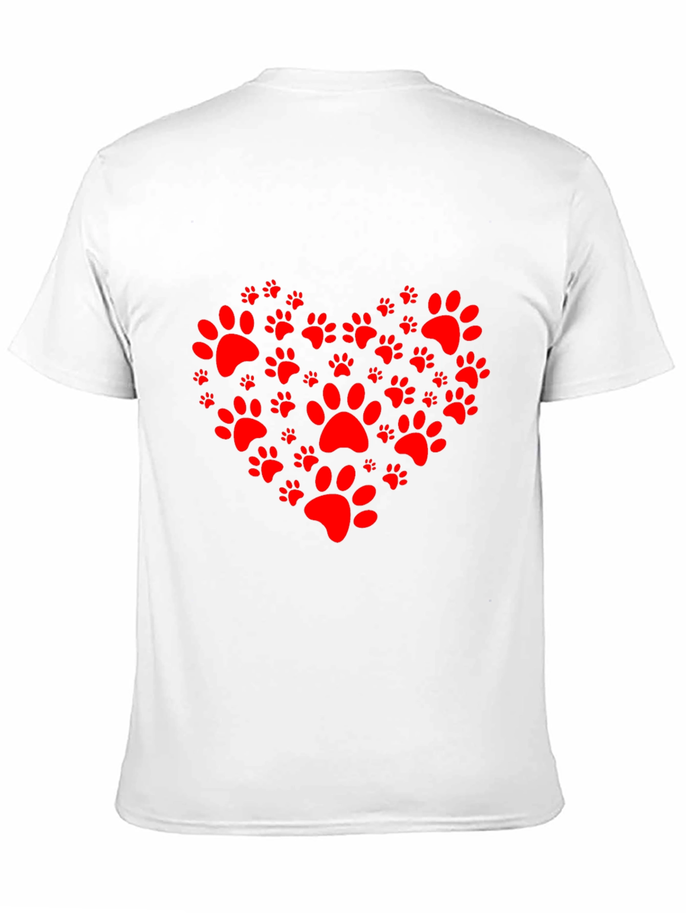 Black Heart Paw Print Tee - Pet Lover T-Shirt view 11