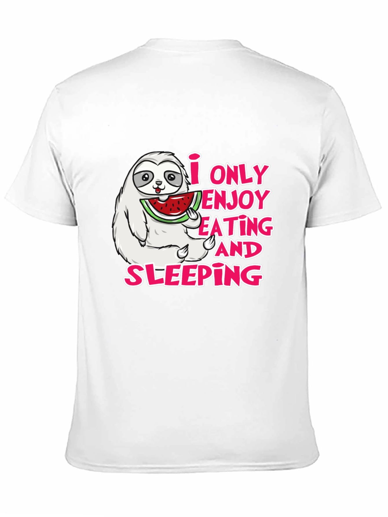 Black Sloth Eating Watermelon Graphic Tee - Enjoy Eating and Sleeping view 11