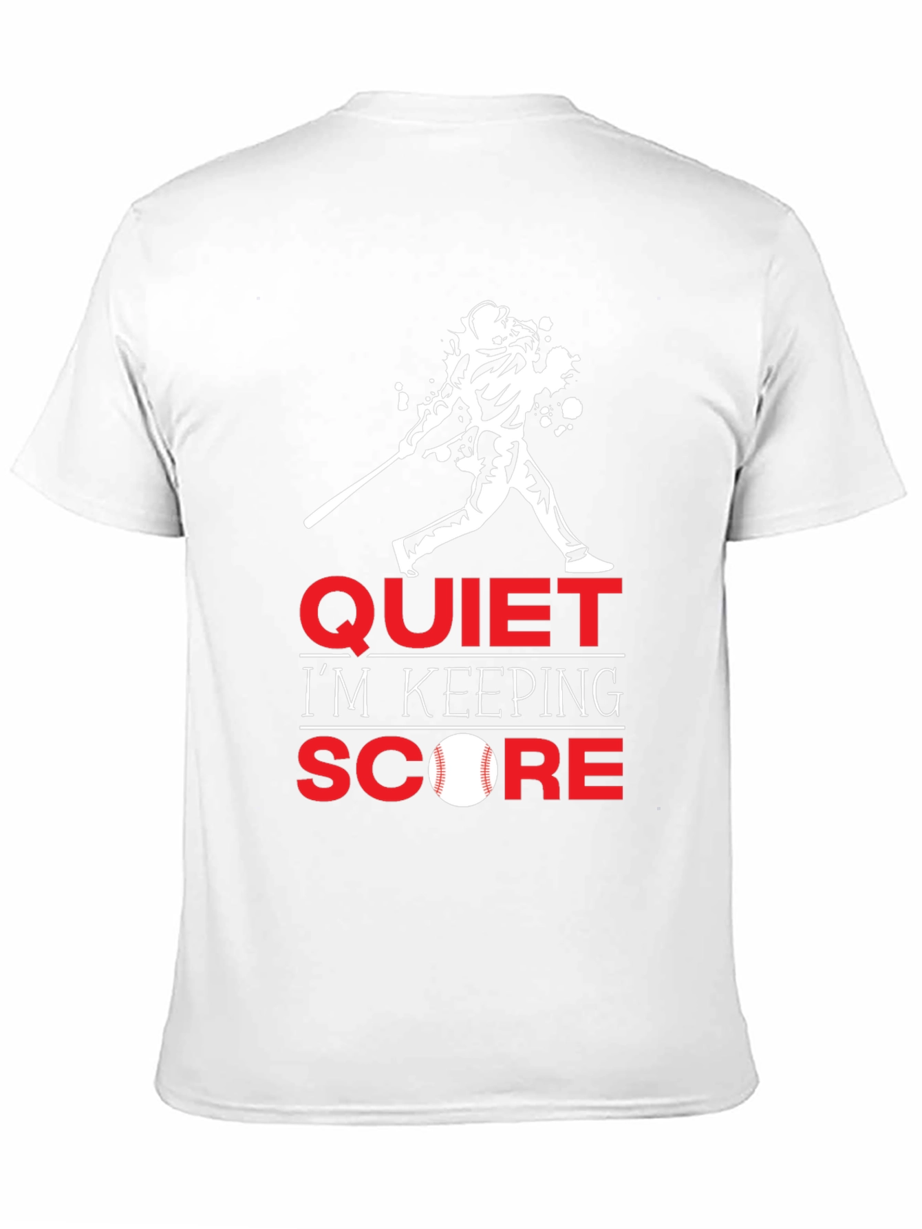 Black Quiet I'm Keeping Score Baseball T-Shirt view 11