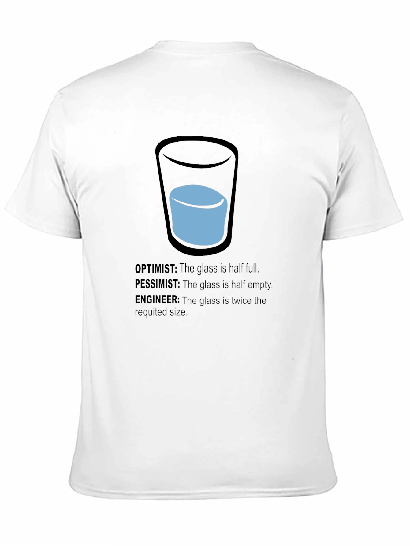 Black Engineer Optimist Pessimist Funny T-Shirt view 11