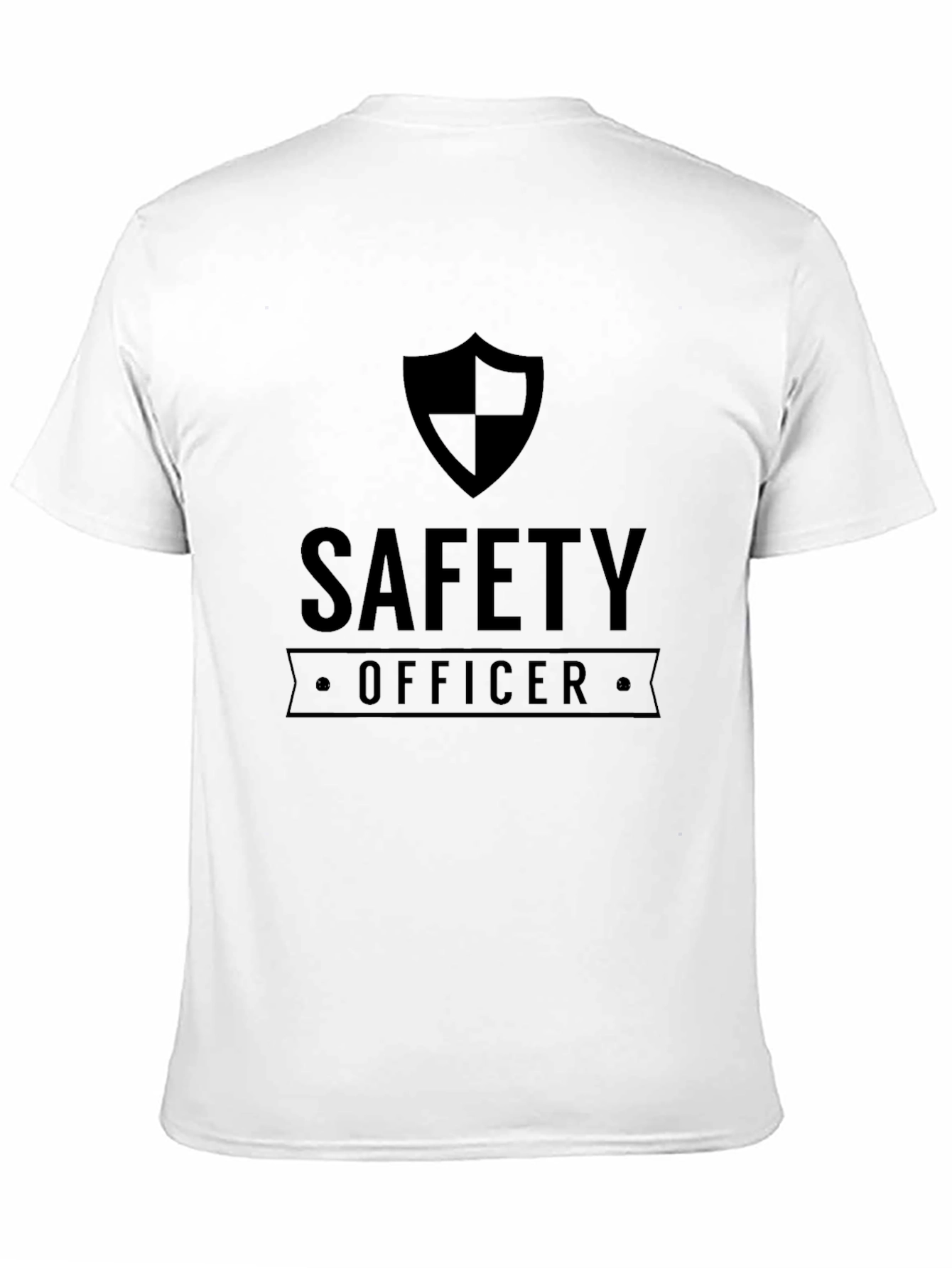 Black Safety Officer Graphic Tee - Black Crew Neck view 11