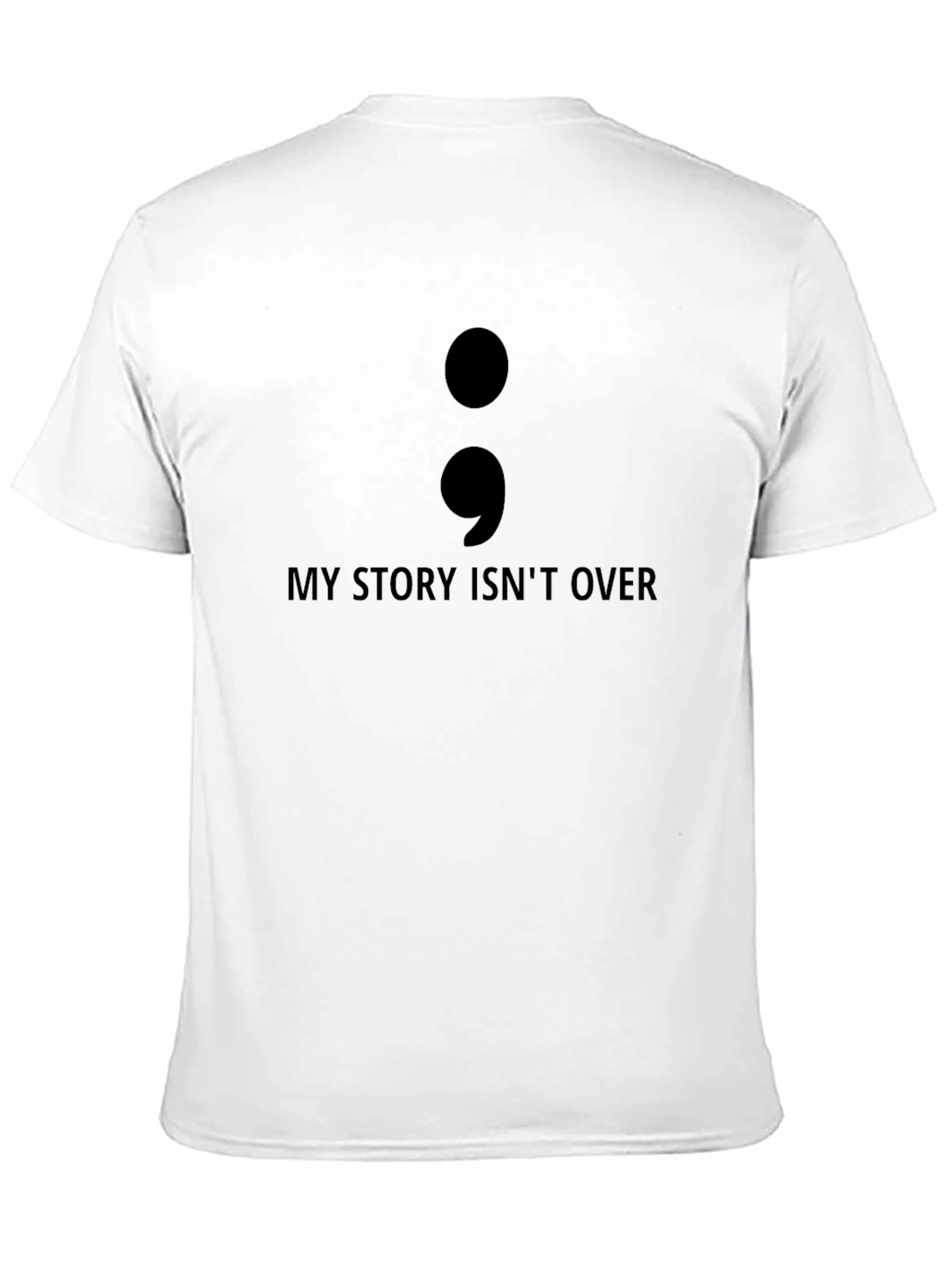 Black My Story Isn't Over T-Shirt Semicolon Graphic view 11