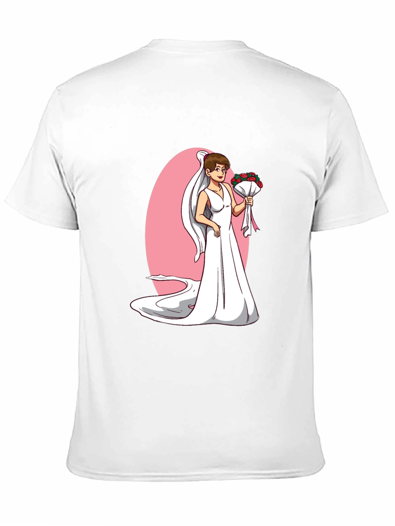 Black Bride Cartoon T-Shirt - Black, Funny Wedding Tee view 11