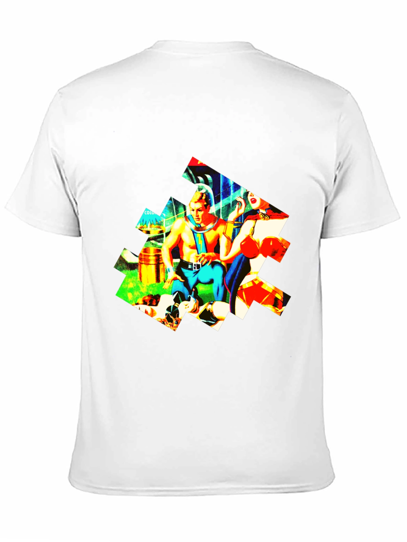 Black Retro Sci-Fi T-Shirt - Colorful Graphic Tee view 11