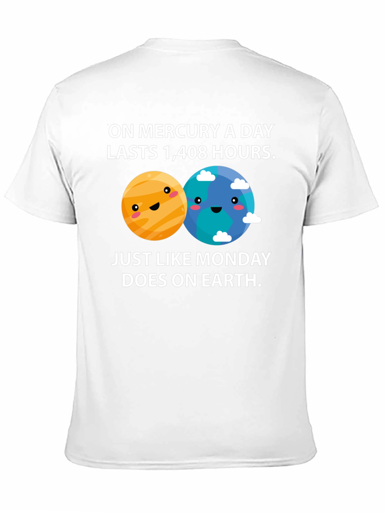 Black Funny Planets Mercury Monday T-Shirt view 11
