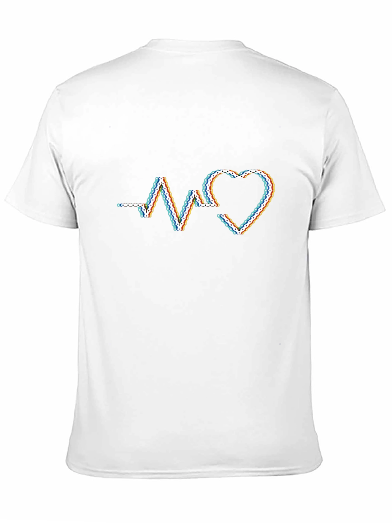 Black Heartbeat Chain Graphic T-Shirt - Modern Style view 11