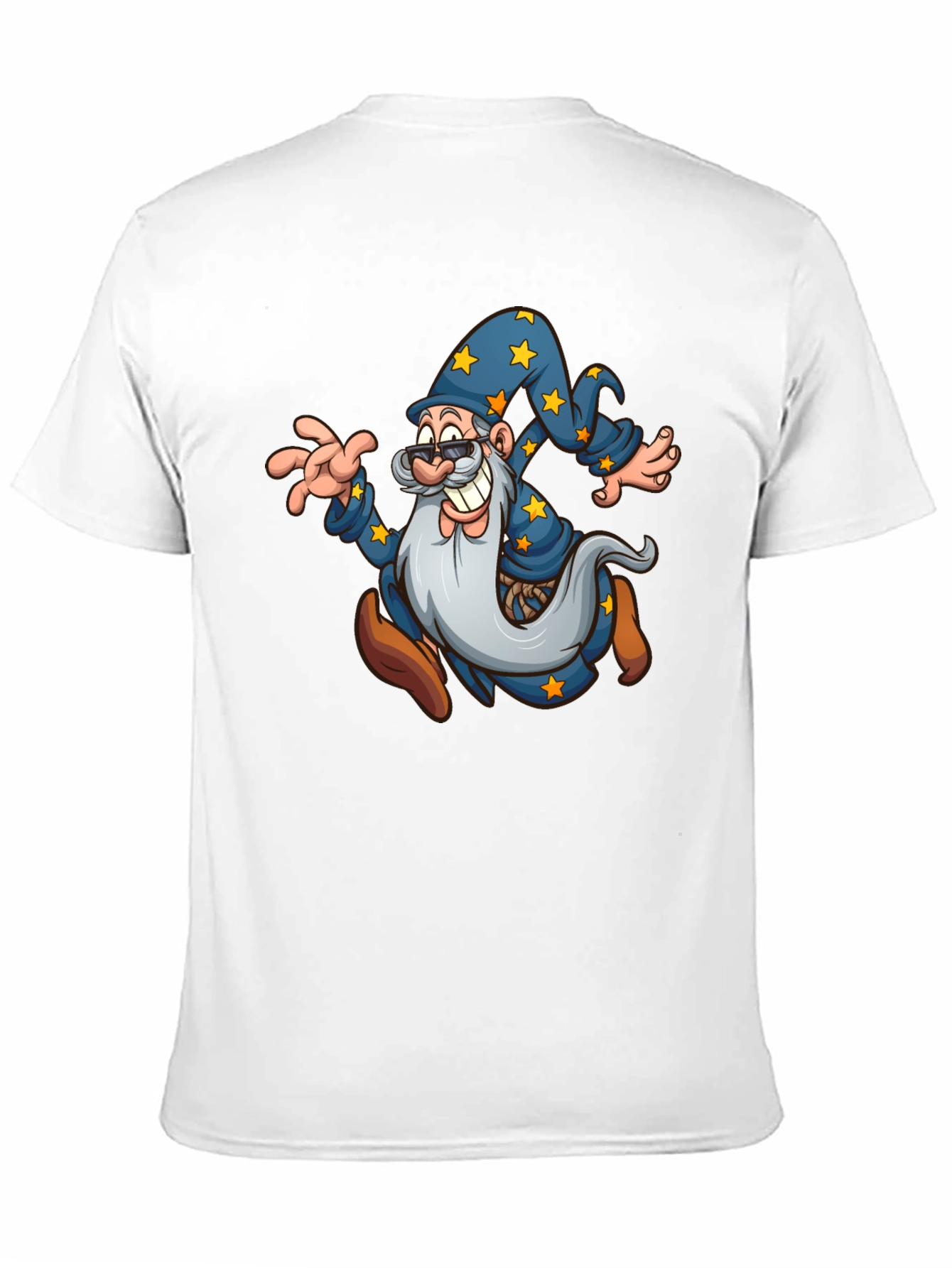 Black Wizard Cartoon Graphic T-Shirt - Black view 11