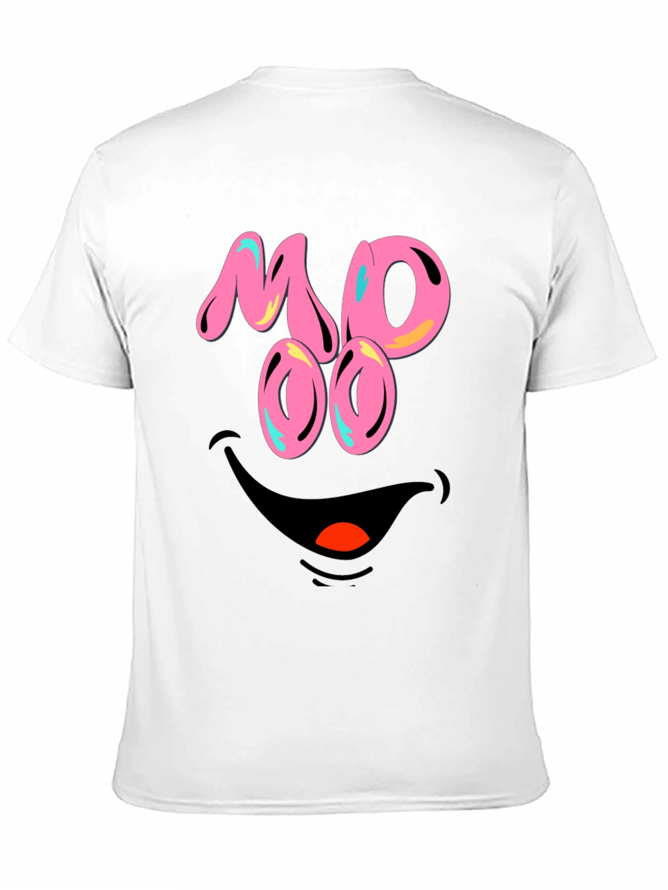 Black Funny MOOO Face Graphic T-Shirt view 11