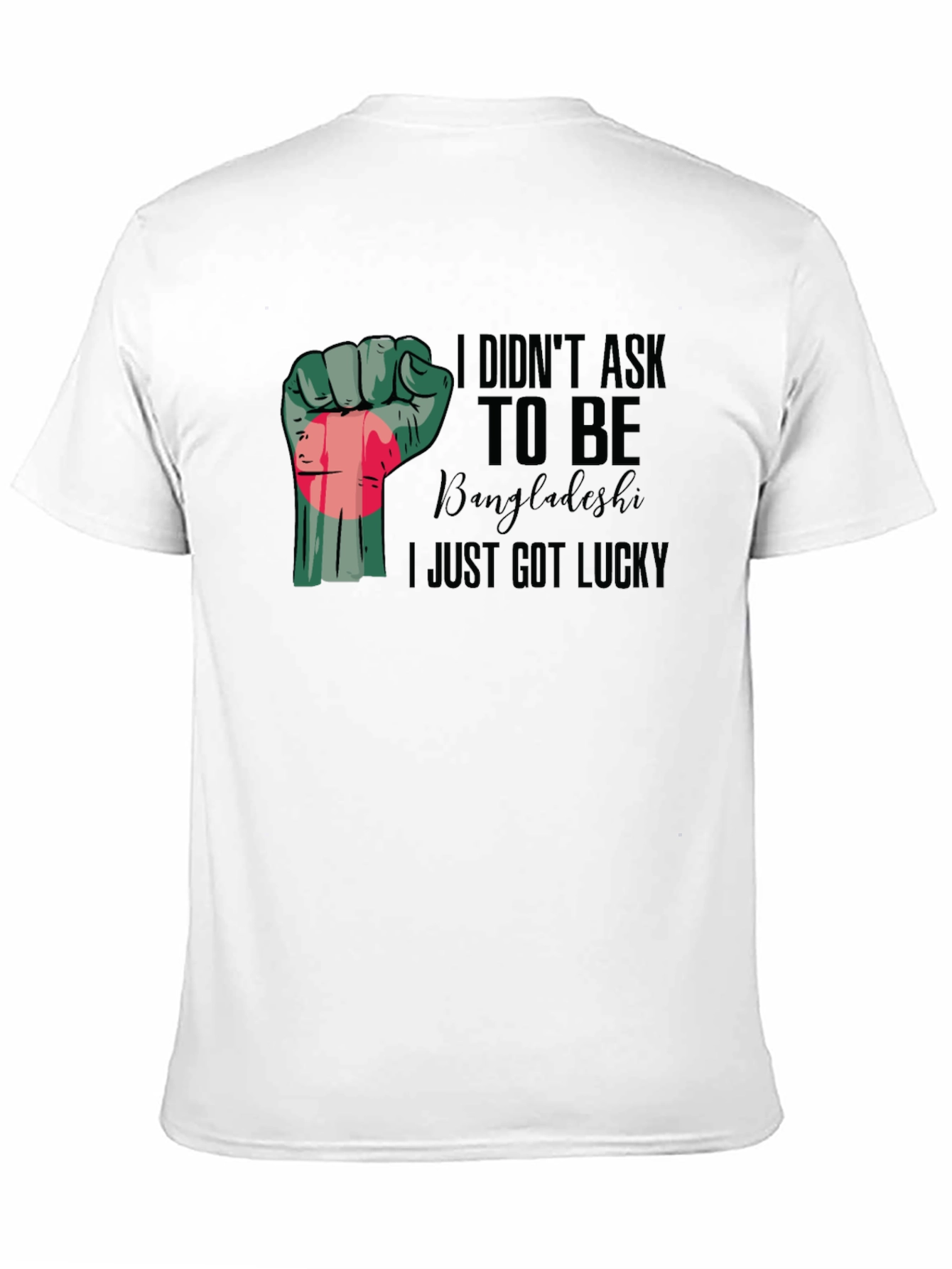 Black Lucky Bangladeshi Pride Fist T-Shirt view 11