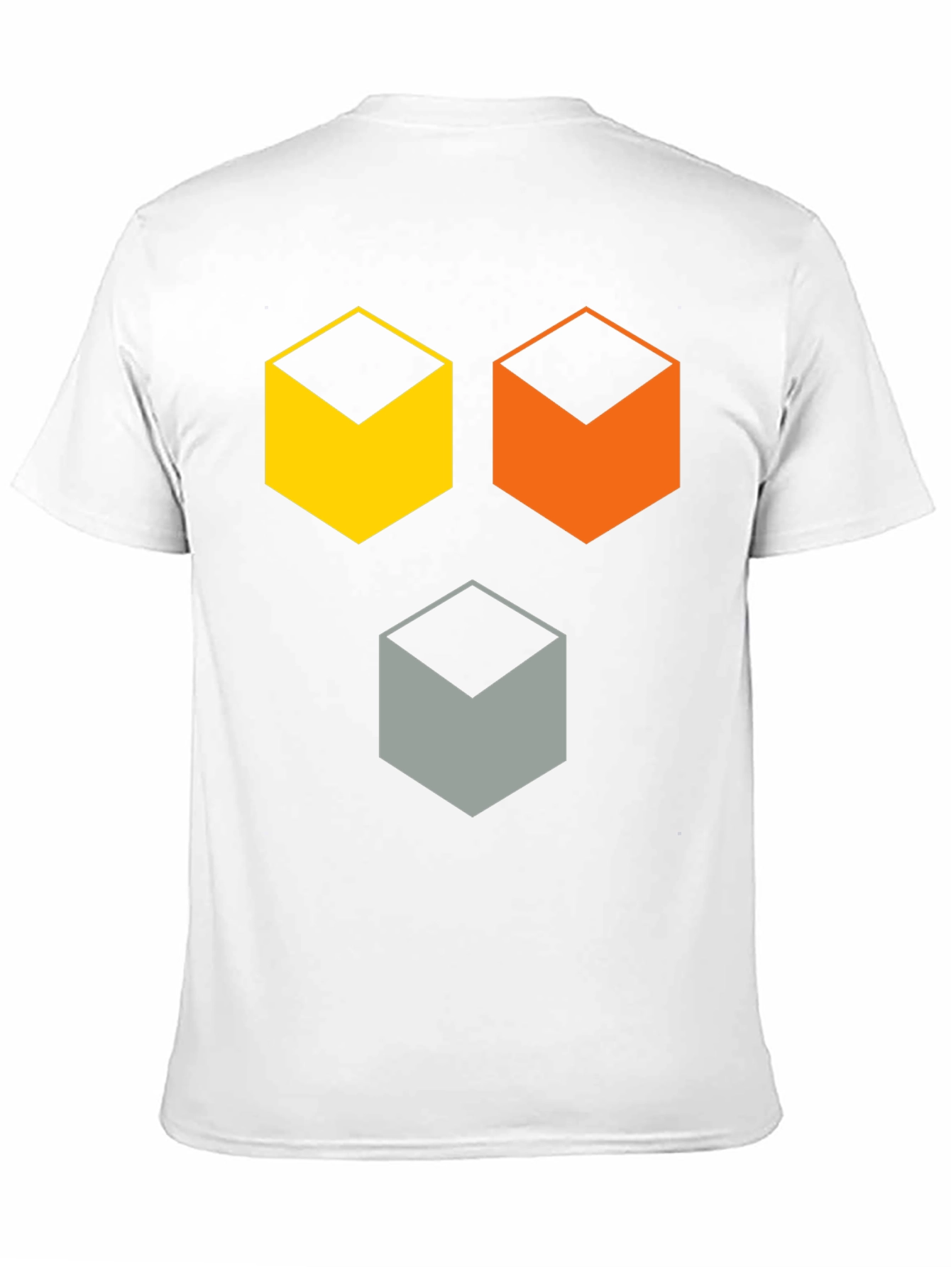 Black Geometric Cube T-Shirt - Modern Abstract Design view 11