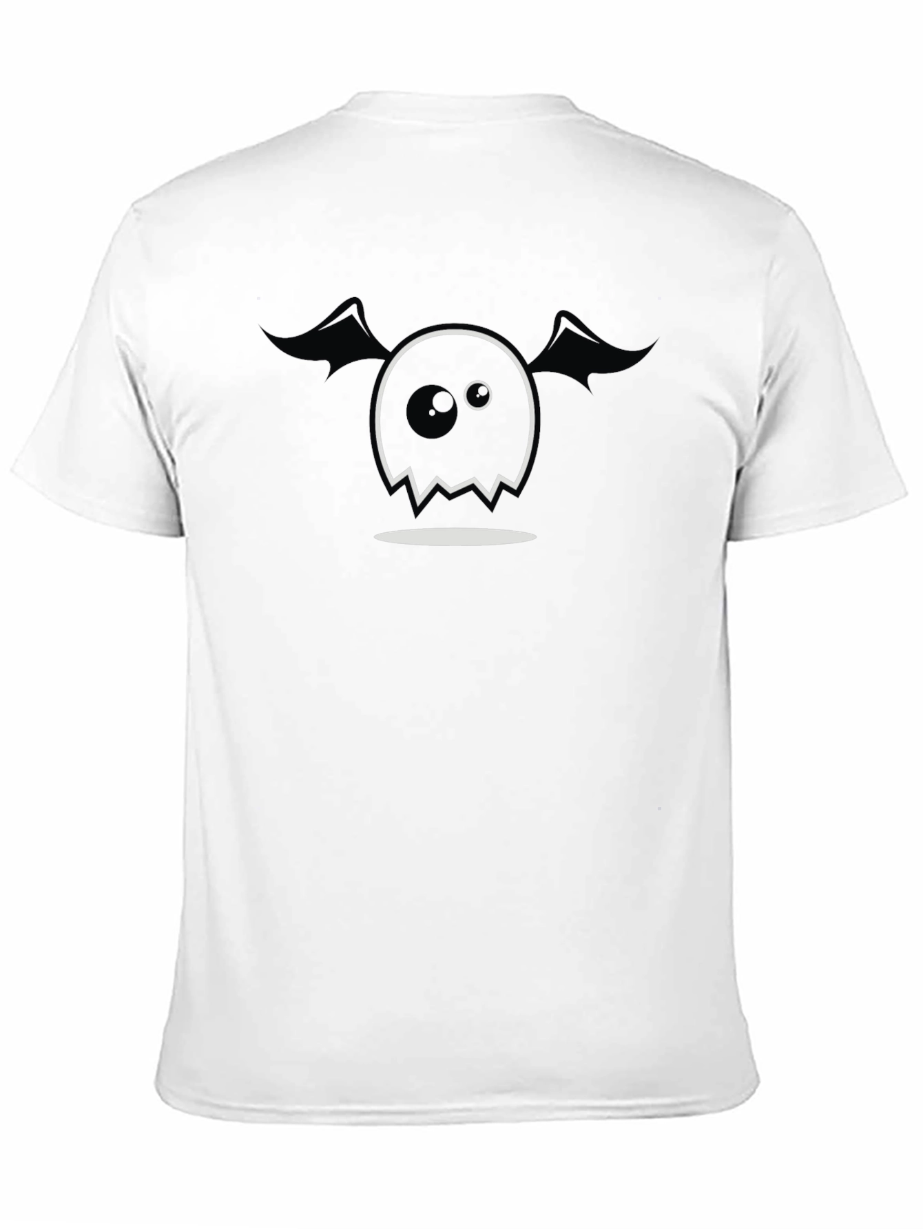 Black Spooky Cute Ghost Graphic Tee - Black Cotton Blend view 11