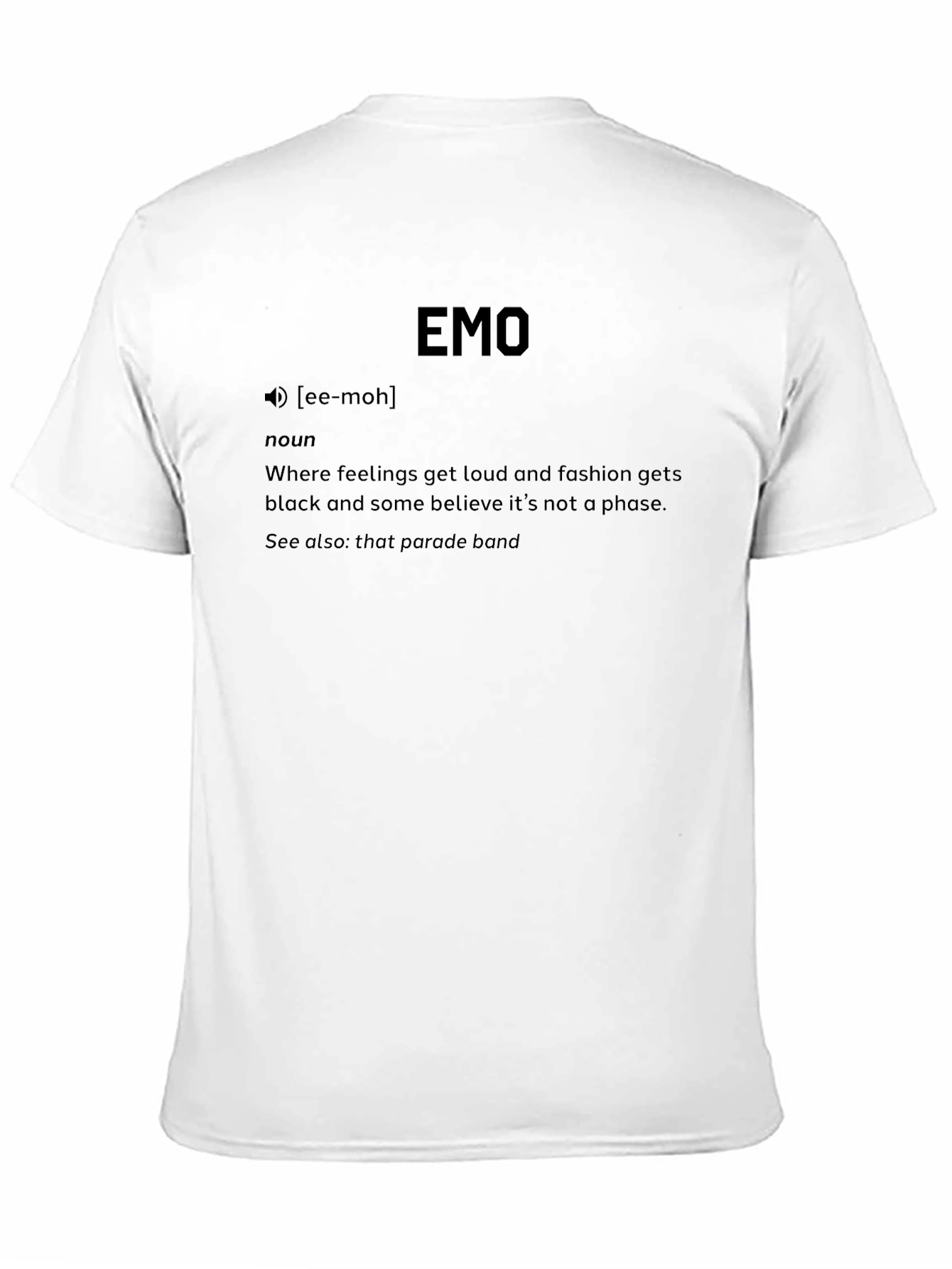 Black Emo Definition T-Shirt - For Music & Fashion Lovers view 11