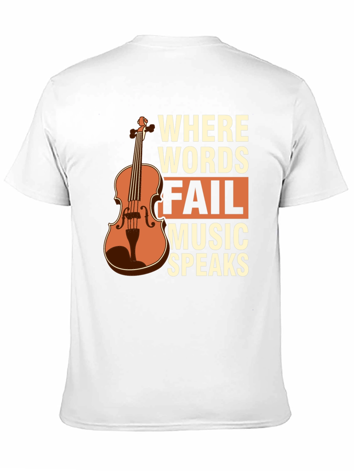 Black Music Speaks T-Shirt - Violin Design view 11