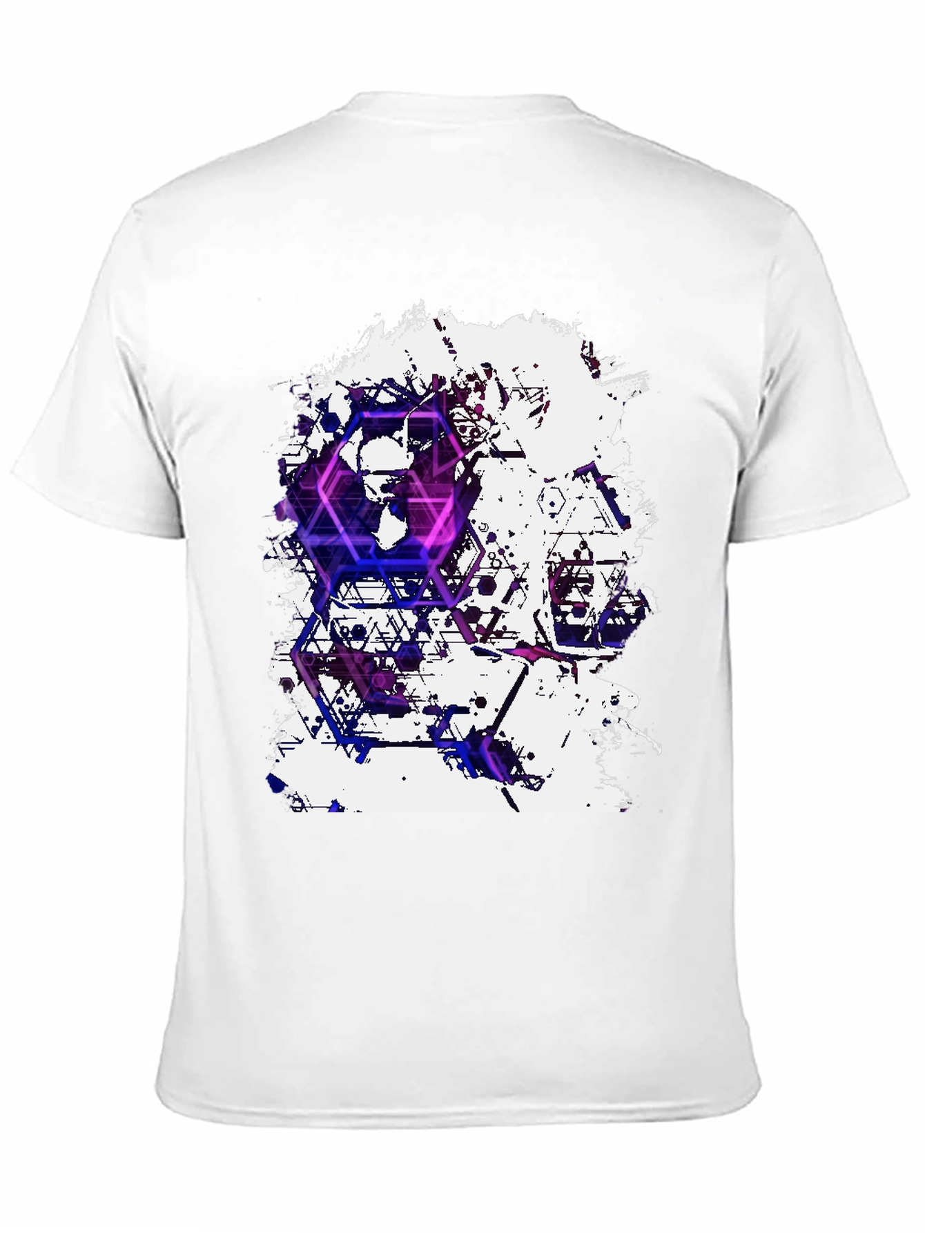 Black Geometric Skull T-Shirt - Artistic Graphic Tee view 11