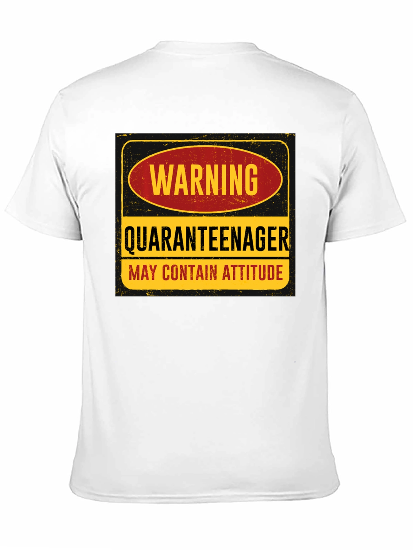 Black Warning Quaranteenager T-Shirt - May Contain Attitude view 11