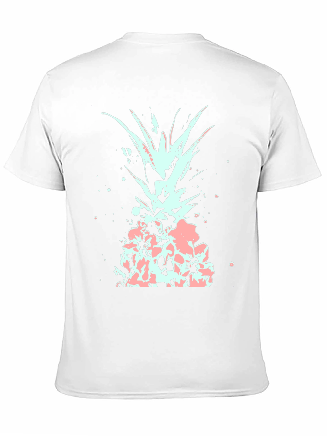 Black Men's Black T-Shirt with Abstract Pineapple Design view 11