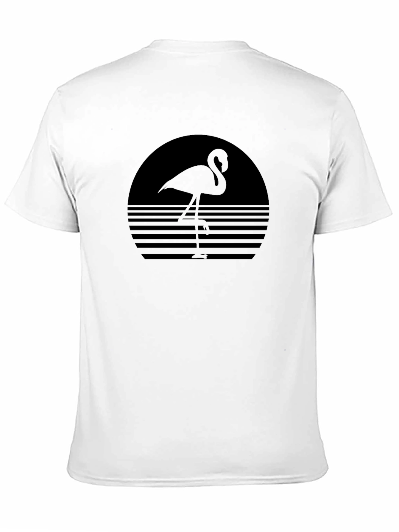Black Retro Flamingo Graphic Tee - Black Casual Shirt view 11