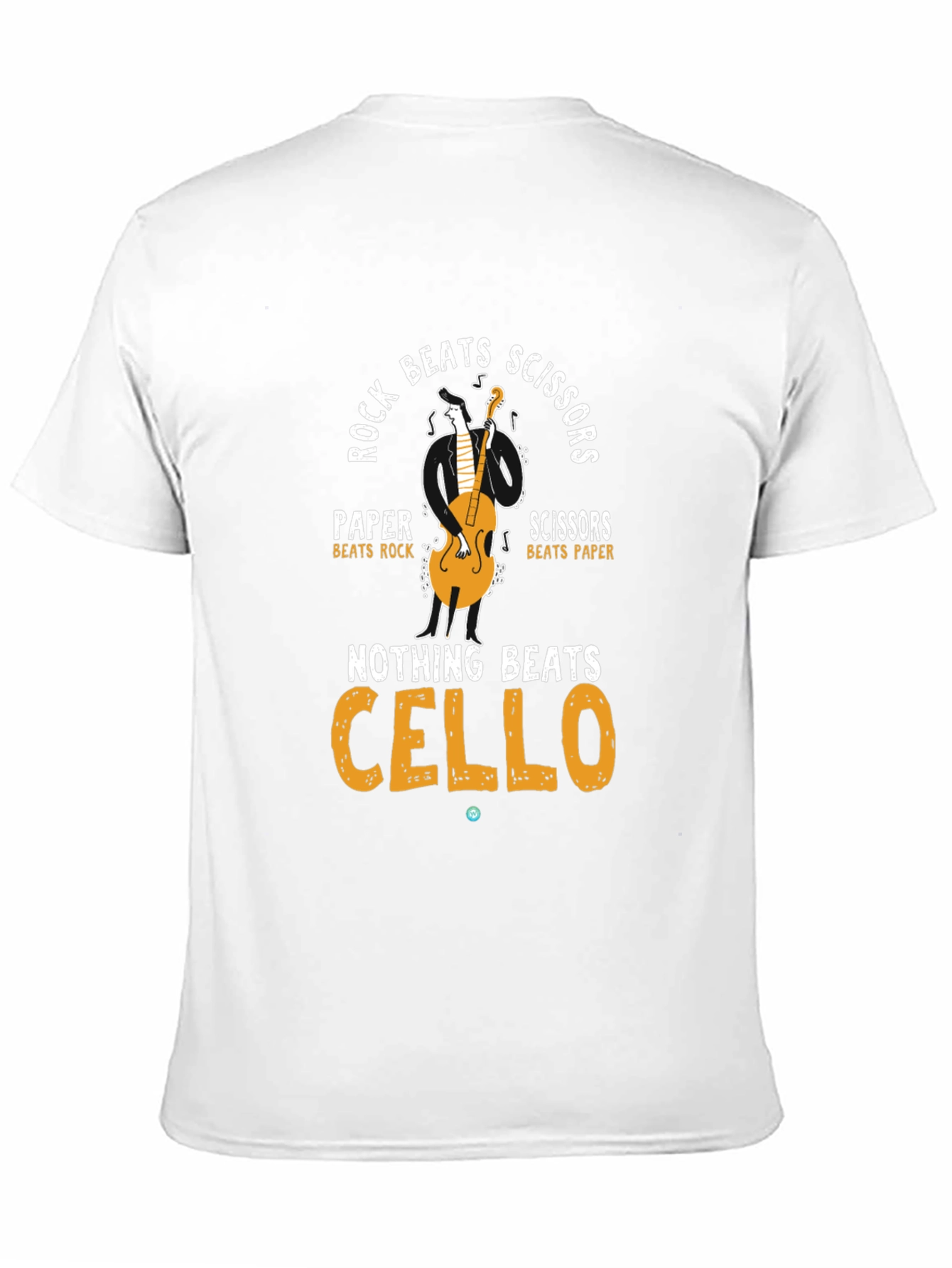 Black Rock Paper Scissors Cello T-Shirt view 11
