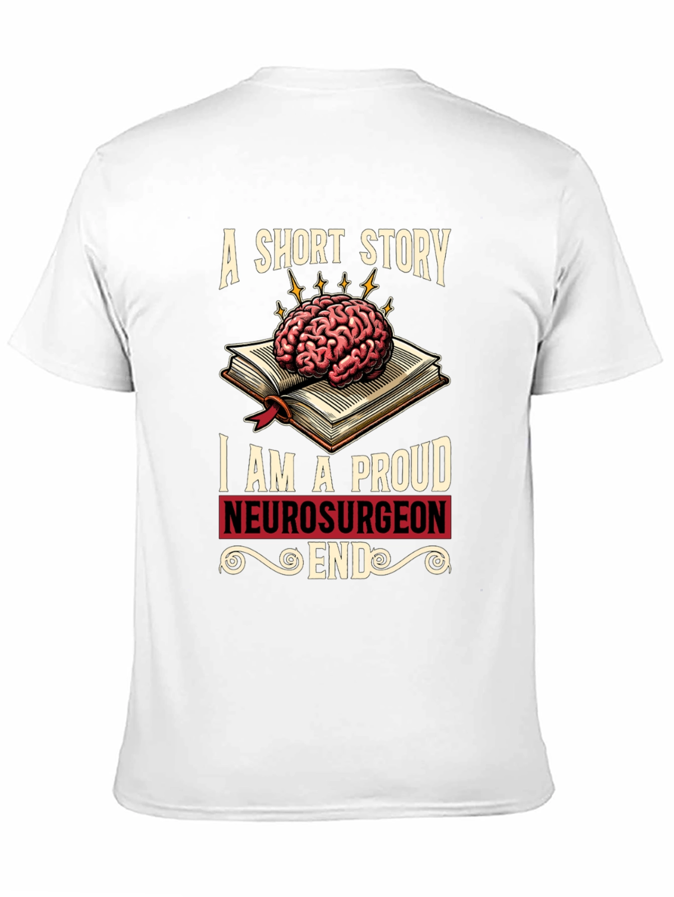 Black Proud Neurosurgeon Brain Book T-Shirt view 11