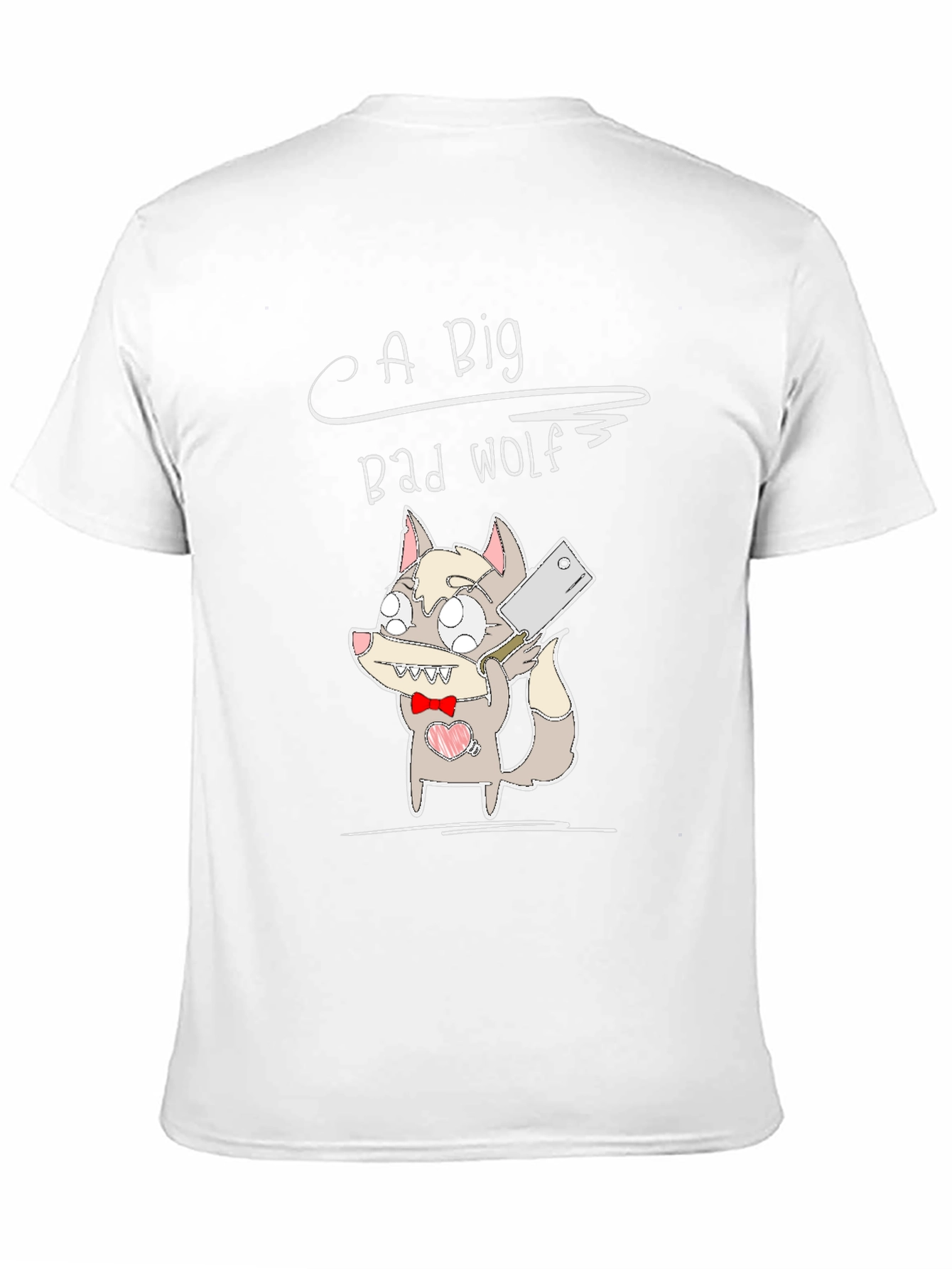 Black Big Bad Wolf Cartoon Graphic Black T-Shirt view 11