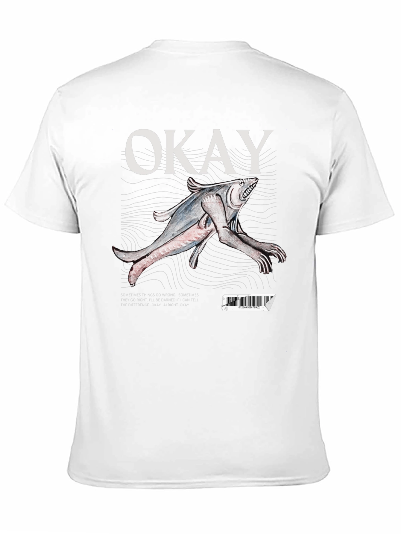 Black Okay Fish Creature Graphic T-Shirt view 11