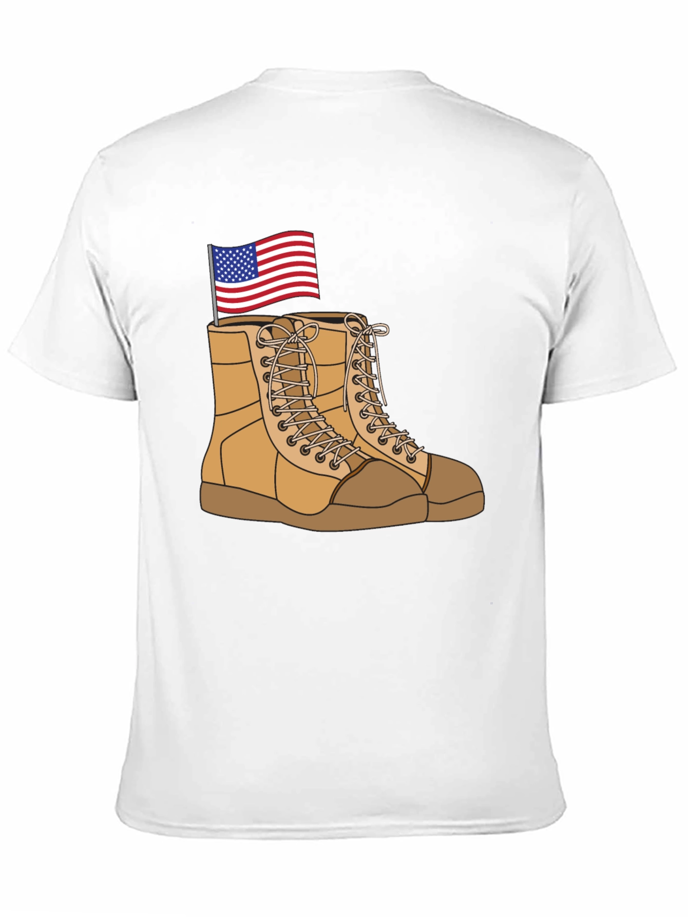 Black Graphic Tee with Boots and Flag Design view 11