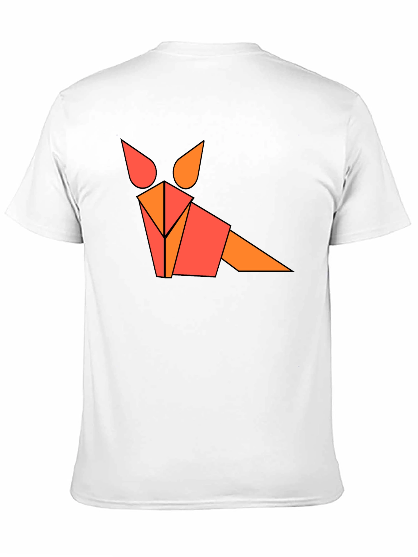 Black Geometric Fox Graphic Tee - Black, Modern Design view 11