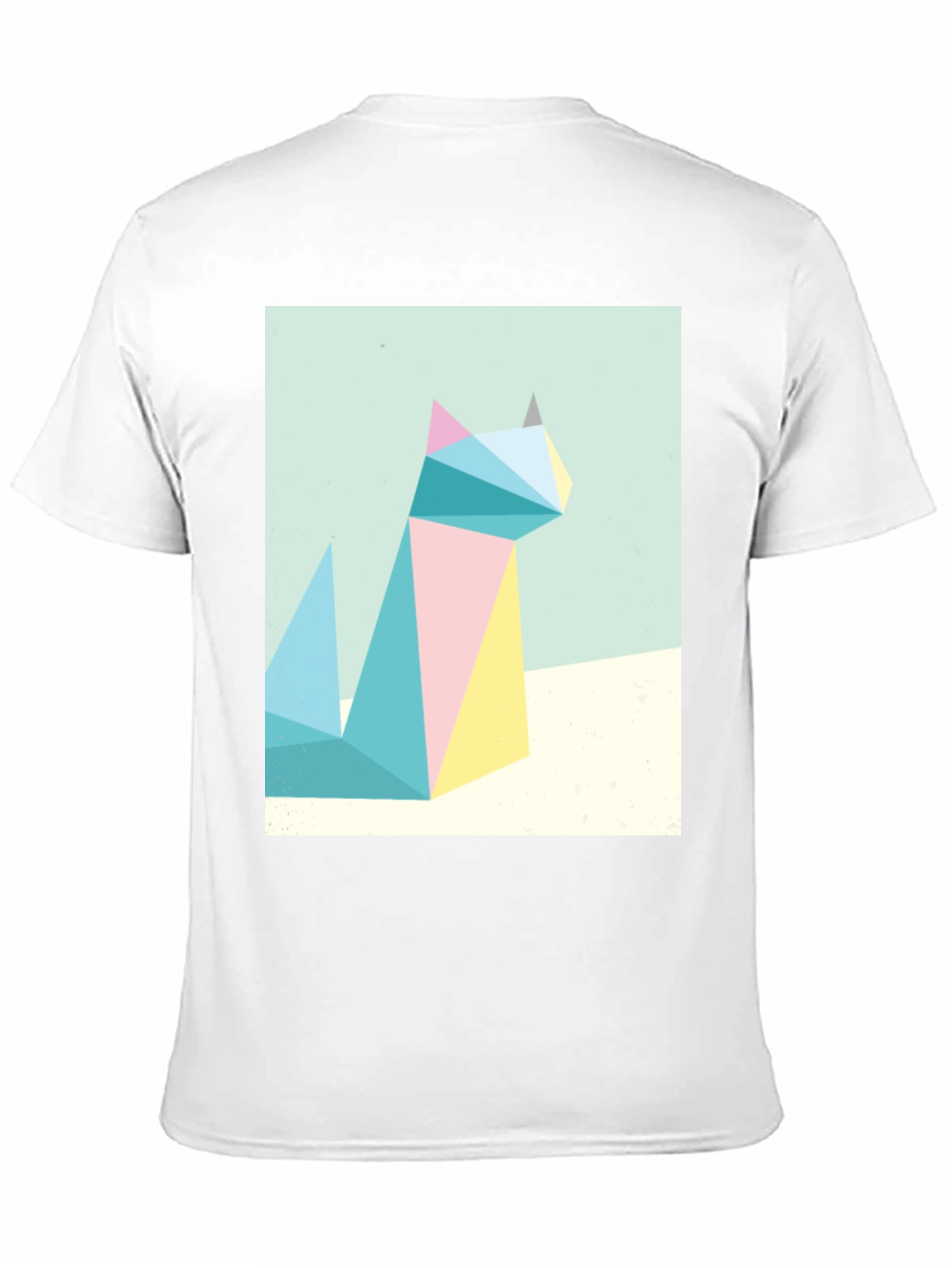 Black Geometric Cat Print Tee - Modern Art Shirt view 11