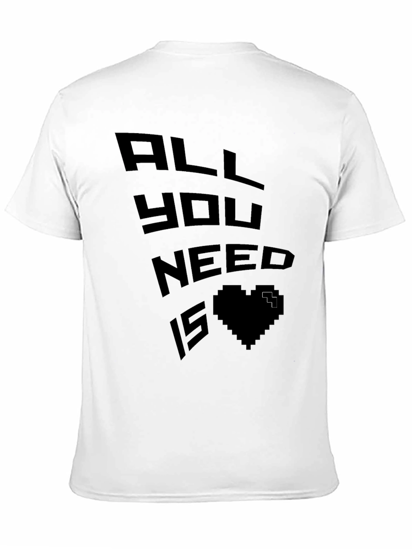 Black Pixel Heart Graphic Tee - Gamer Love Shirt view 11