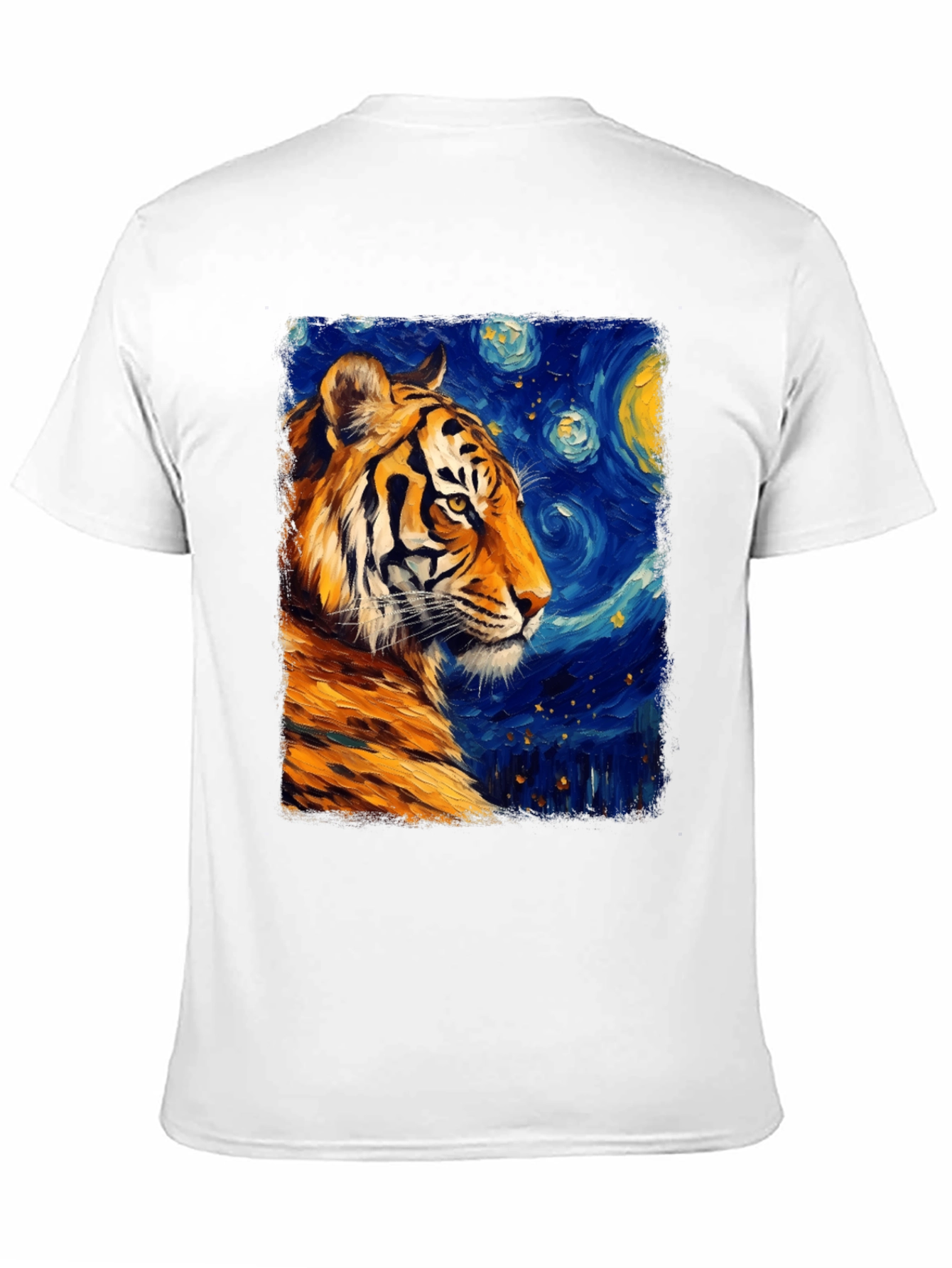 Black Tiger Starry Night T-Shirt - Artistic Graphic Tee view 11