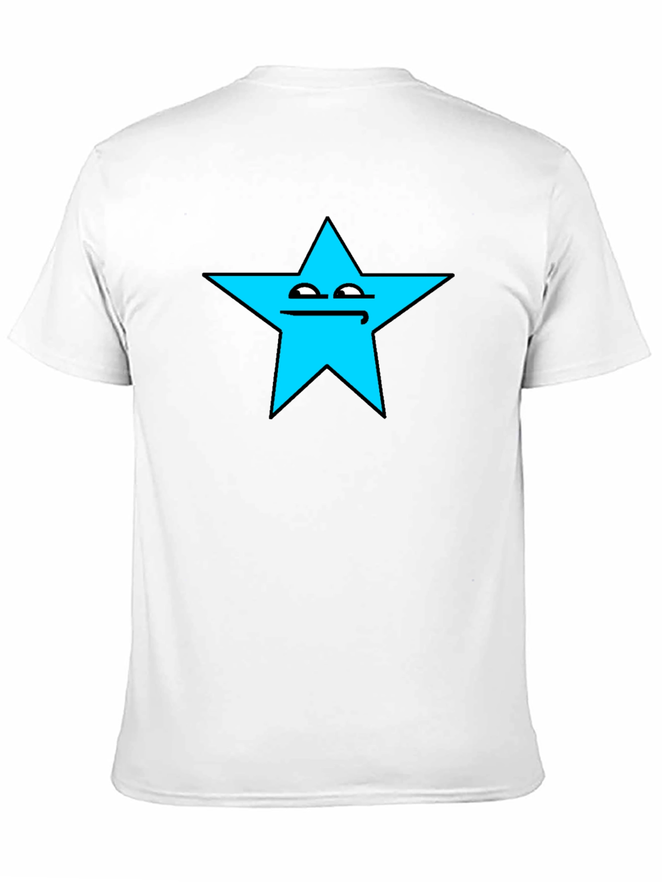 Black Funny Star Face Graphic T-Shirt - Black Cotton Tee view 11